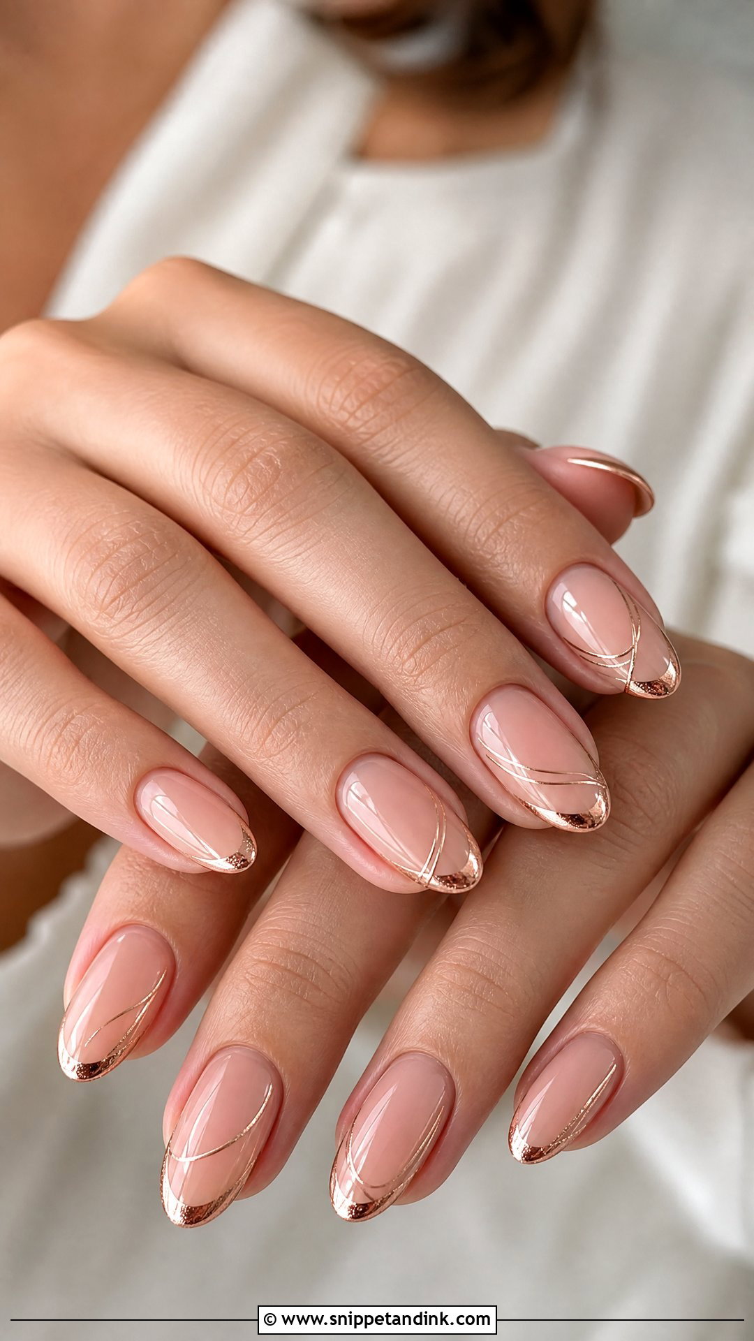 Rose Gold Bridal Nails - Snippet and Ink - 35 Bridal Nail Art Ideas