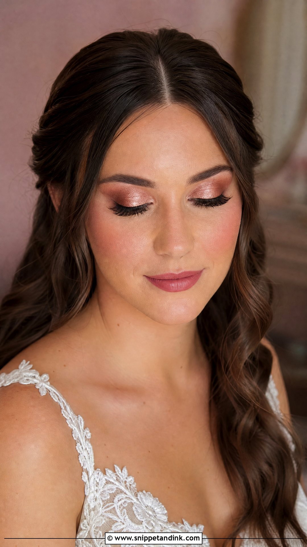 Rose Gold Bride Makeup For Blue Eyes Brunette - Snippet and Ink - 20 Bride Makeup for Blue Eyes Brunette
