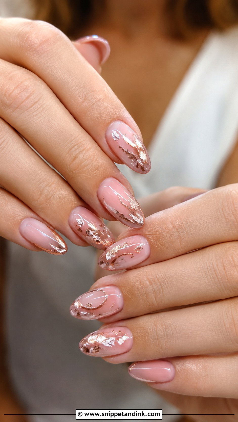 Rose Gold Bride Nail Extension - Snippet and Ink - 20 Nail Extension for Bride Ideas