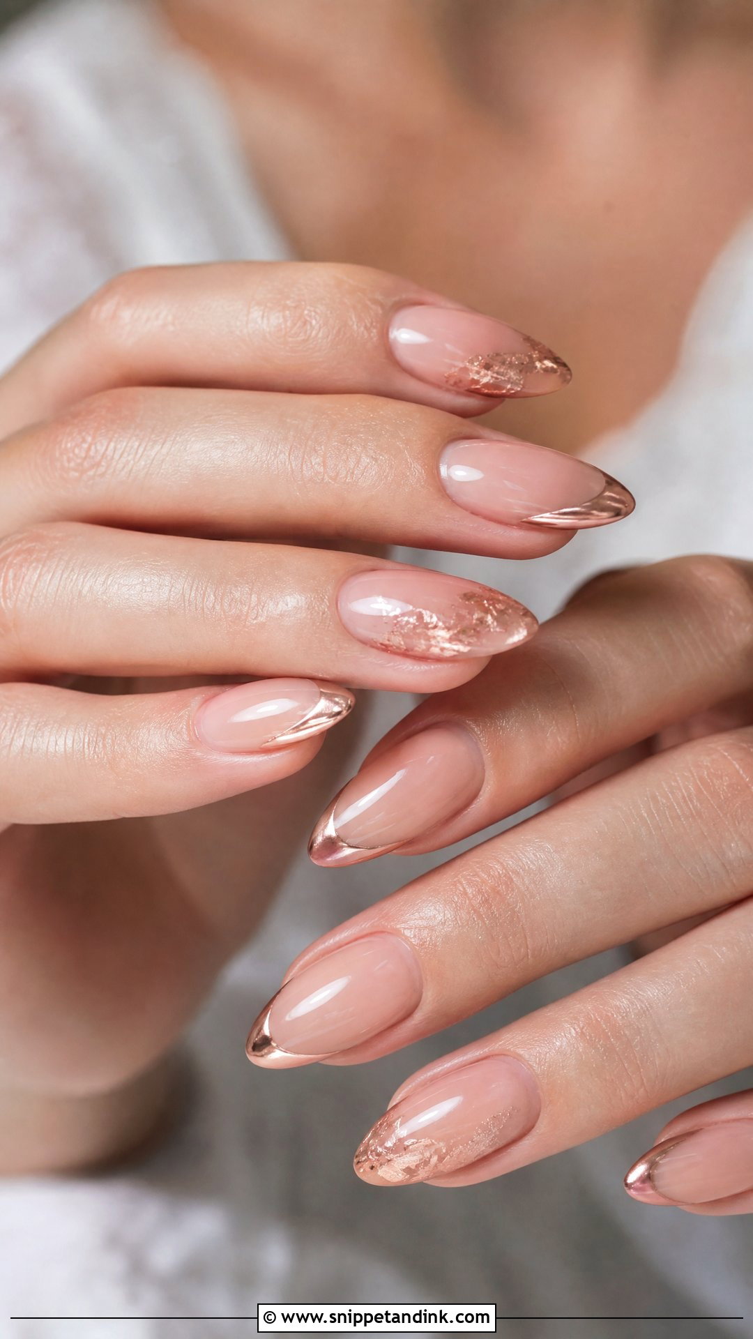Rose Gold Bride Nails - Snippet and Ink - 25 Elegant Gold Bride Wedding Nails