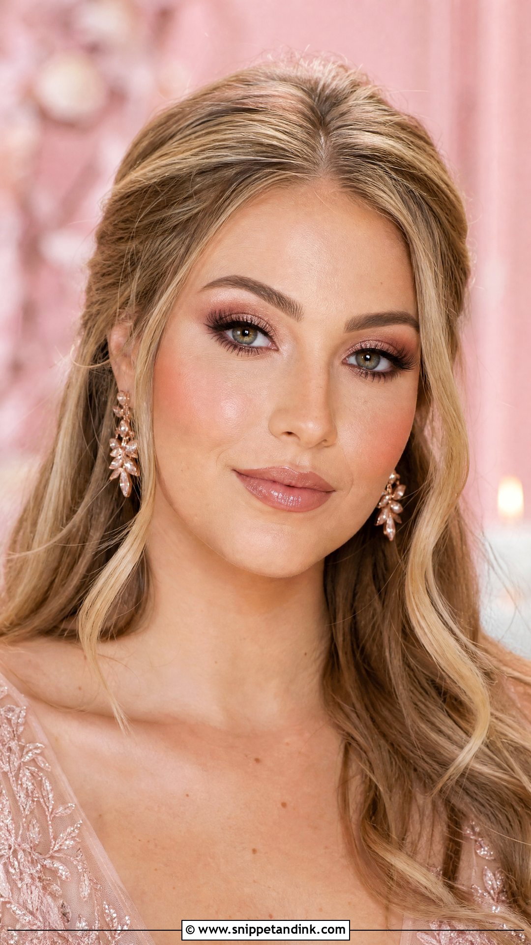 Rose Gold Bronzed Wedding Makeup - Snippet and Ink - 20 Sun Kissed Bronzed Wedding Makeup Look Ideas