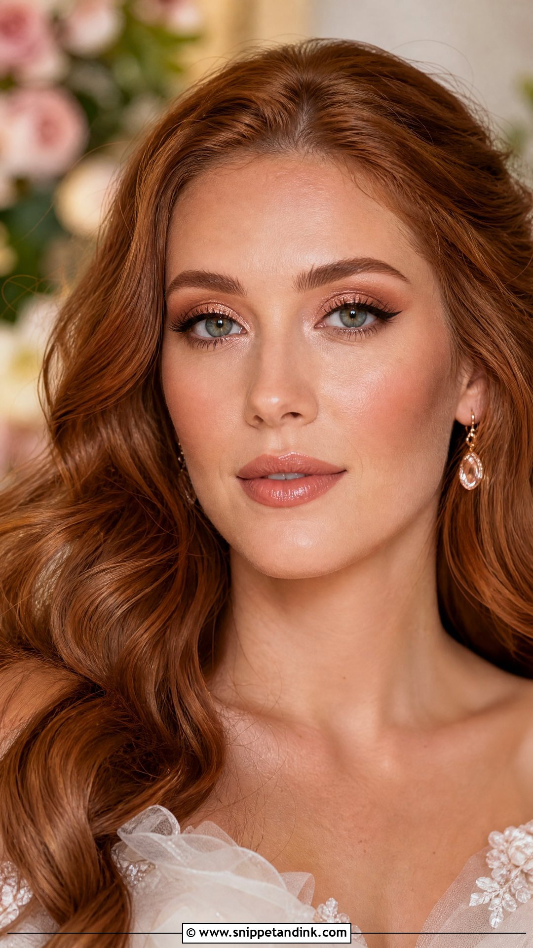 Rose Gold Cat Eye Bridal Makeup - Snippet and Ink - 20 Cat Eye Wedding Makeup Ideas