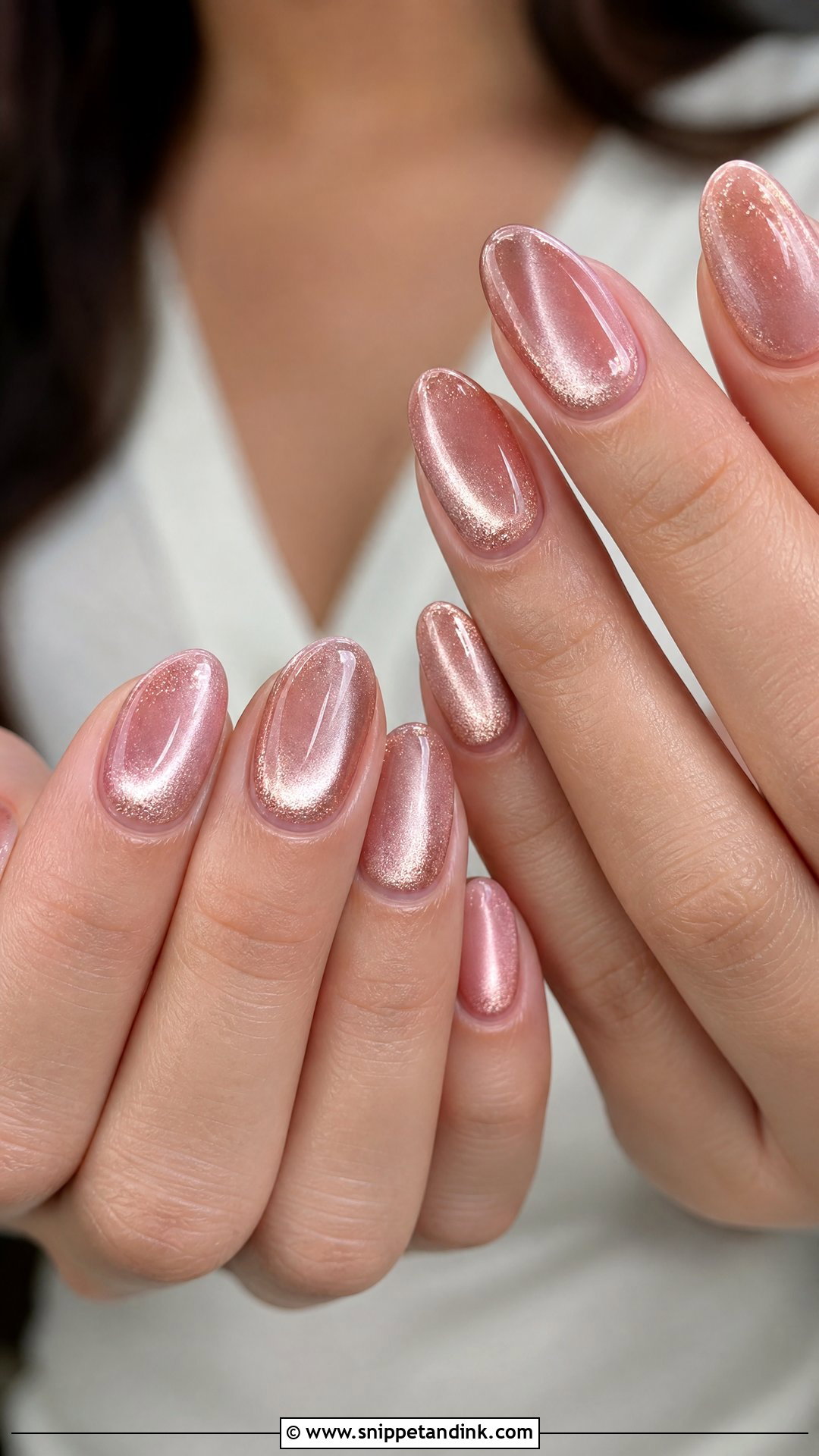 Rose Gold Cat Eye Wedding Nails - Snippet and Ink - 25 Cat Eye Wedding Nails