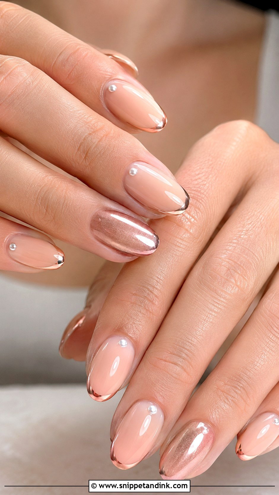 Rose Gold Chrome Nails - Snippet and Ink - 20 Nail Art Designs for Wedding Functions