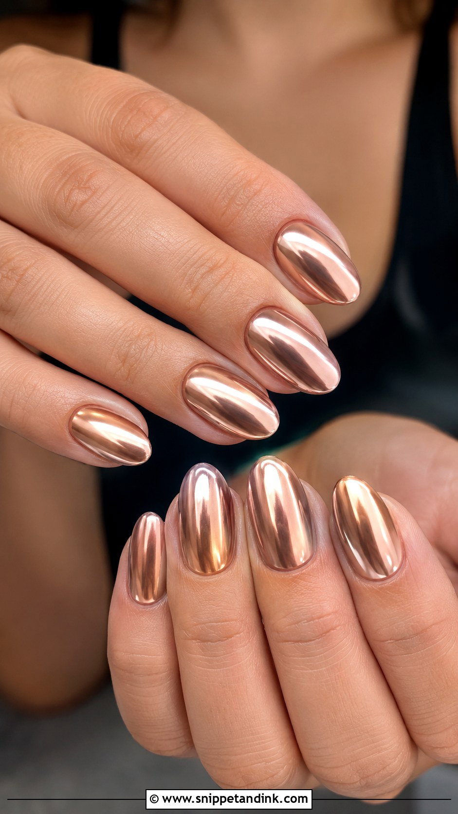 Rose Gold Chrome Wedding Nails - Snippet and Ink - 20 Rose Gold Wedding Nails