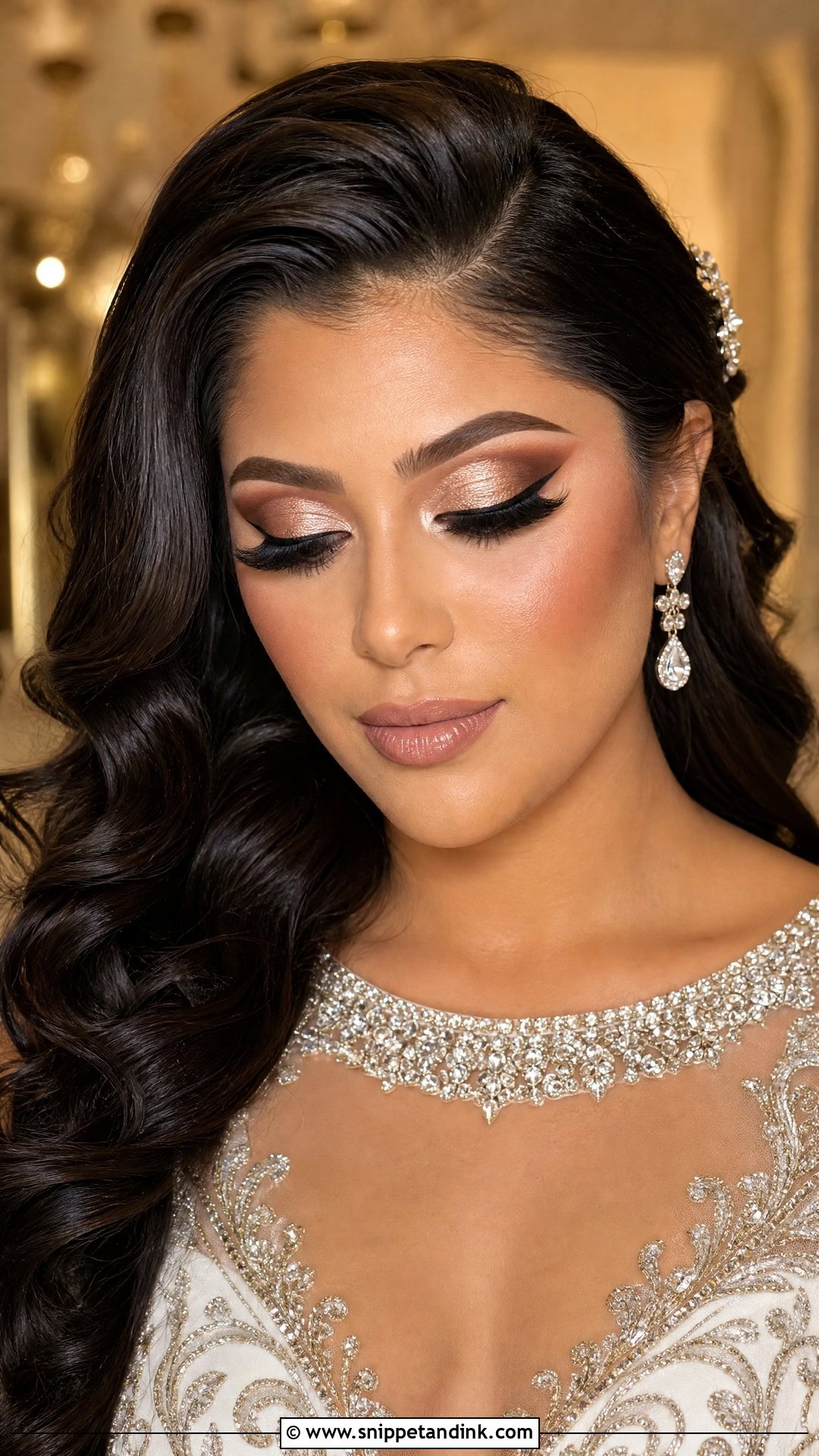 Rose Gold Cut Crease Wedding Makeup - Snippet and Ink - 20 Rose Gold Wedding Makeup Ideas