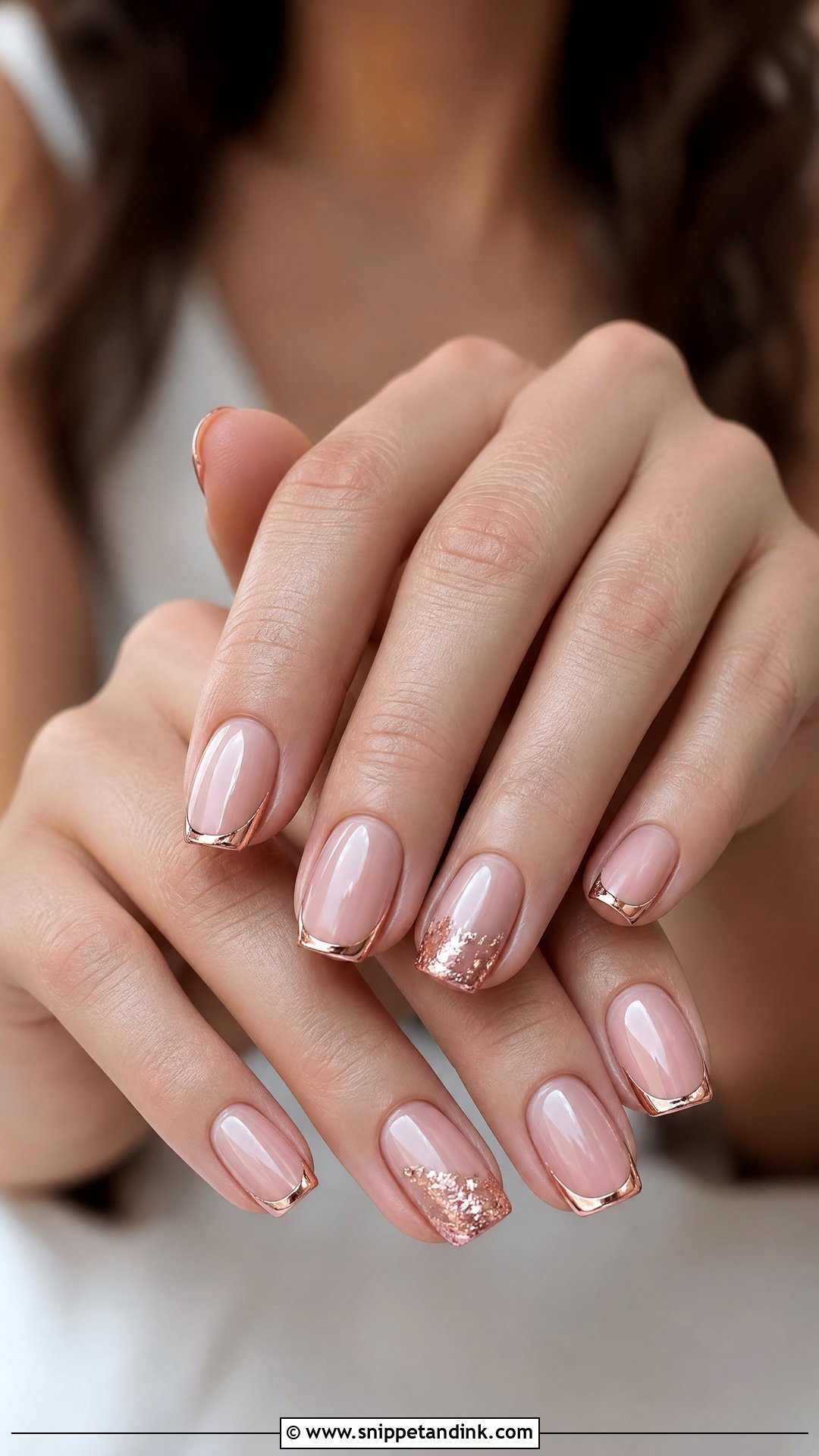 Rose Gold Engagement Bride Nails - Snippet and Ink - 20 Nails for Engagement Bride