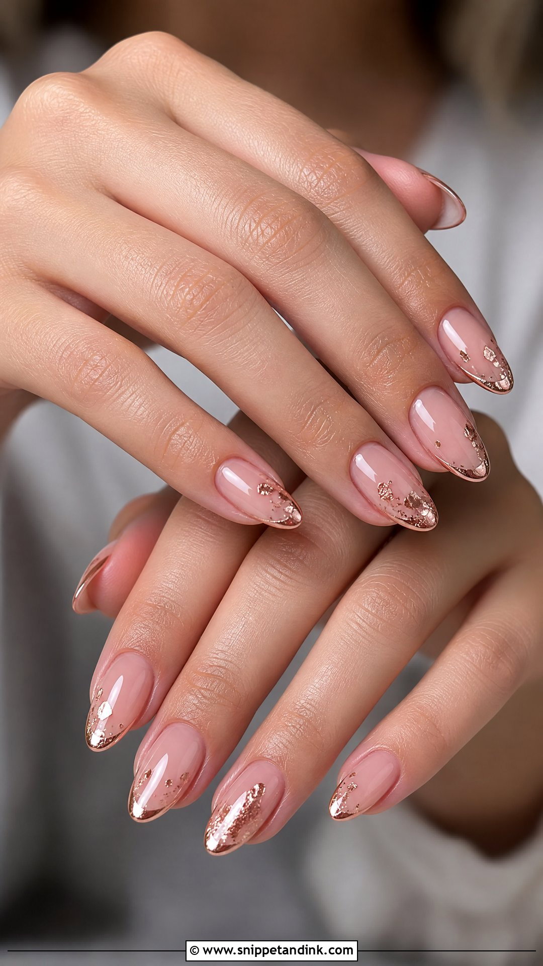 Rose Gold Engagement Nails - Snippet and Ink - 25 Nail Art for Engagement Brides Ideas