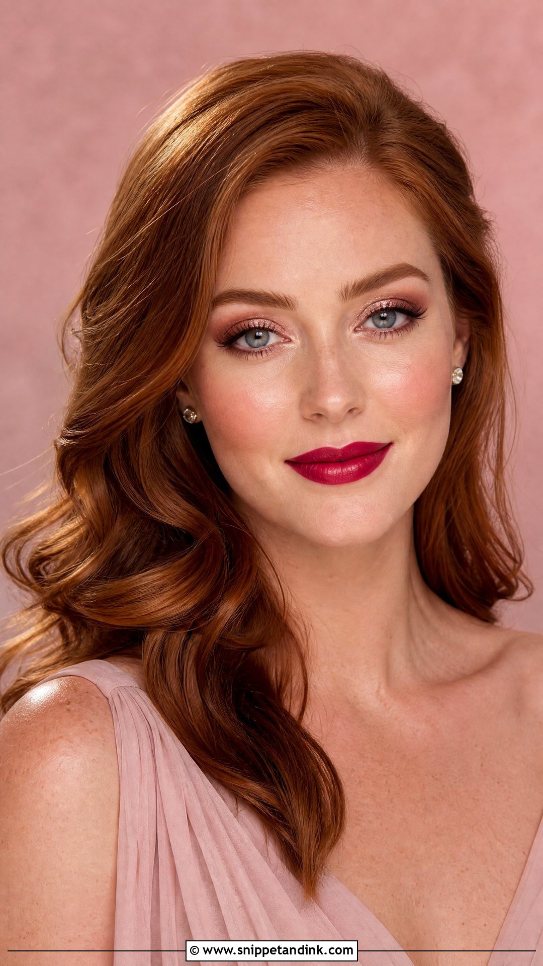 Rose Gold Eye Red Lip Wedding Makeup - Snippet and Ink - 20 Wedding Makeup Red Lips