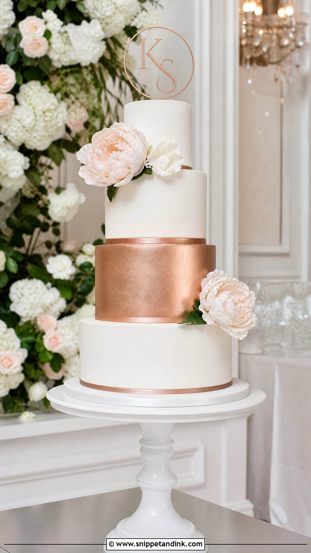 Rose Gold Fondant Wedding Cake - Snippet and Ink - 20 Rose Gold Cakes for Wedding