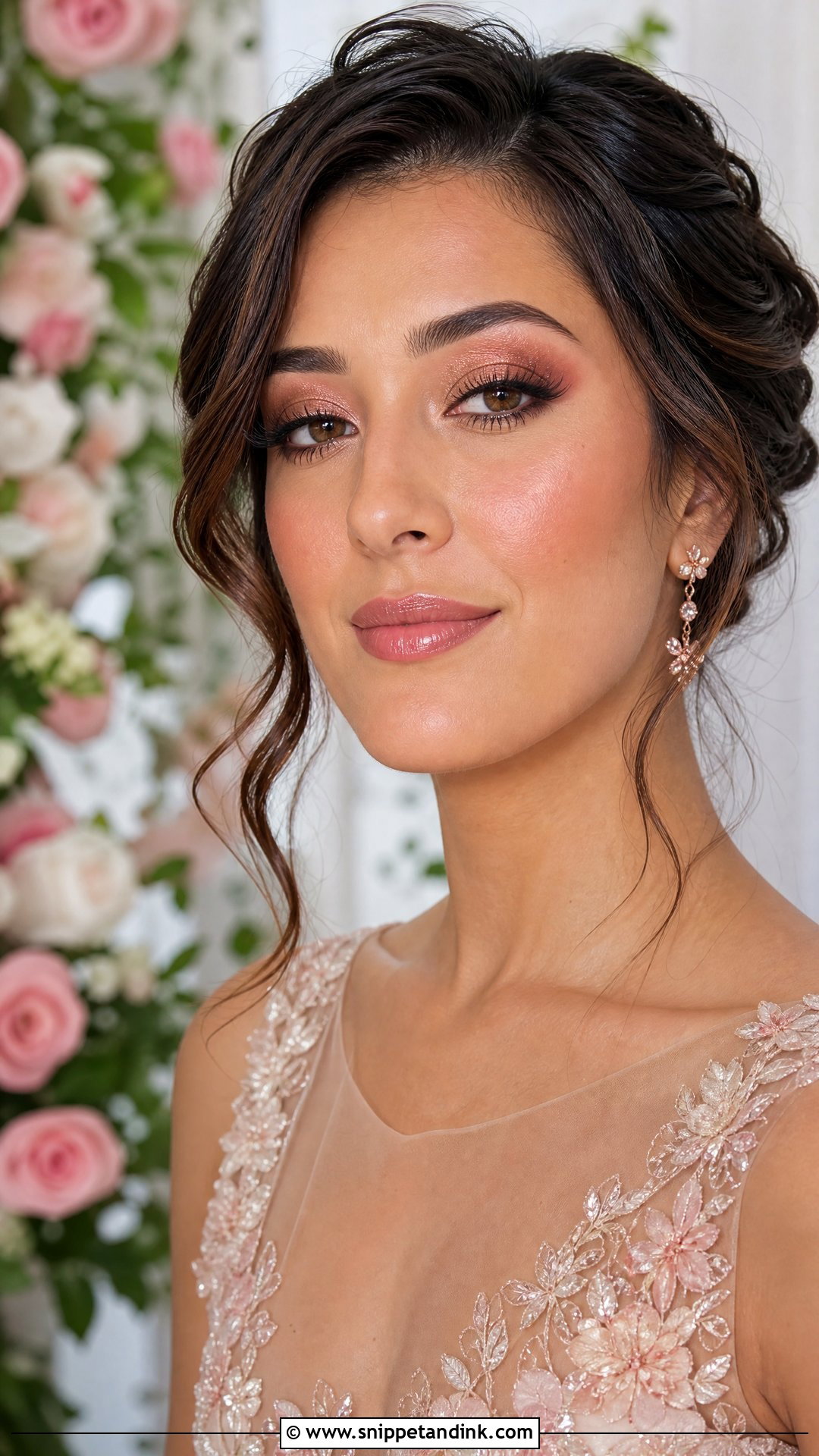 Rose Gold Glam Bride Makeup - Snippet and Ink - 35 Glam Bride Makeup Ideas