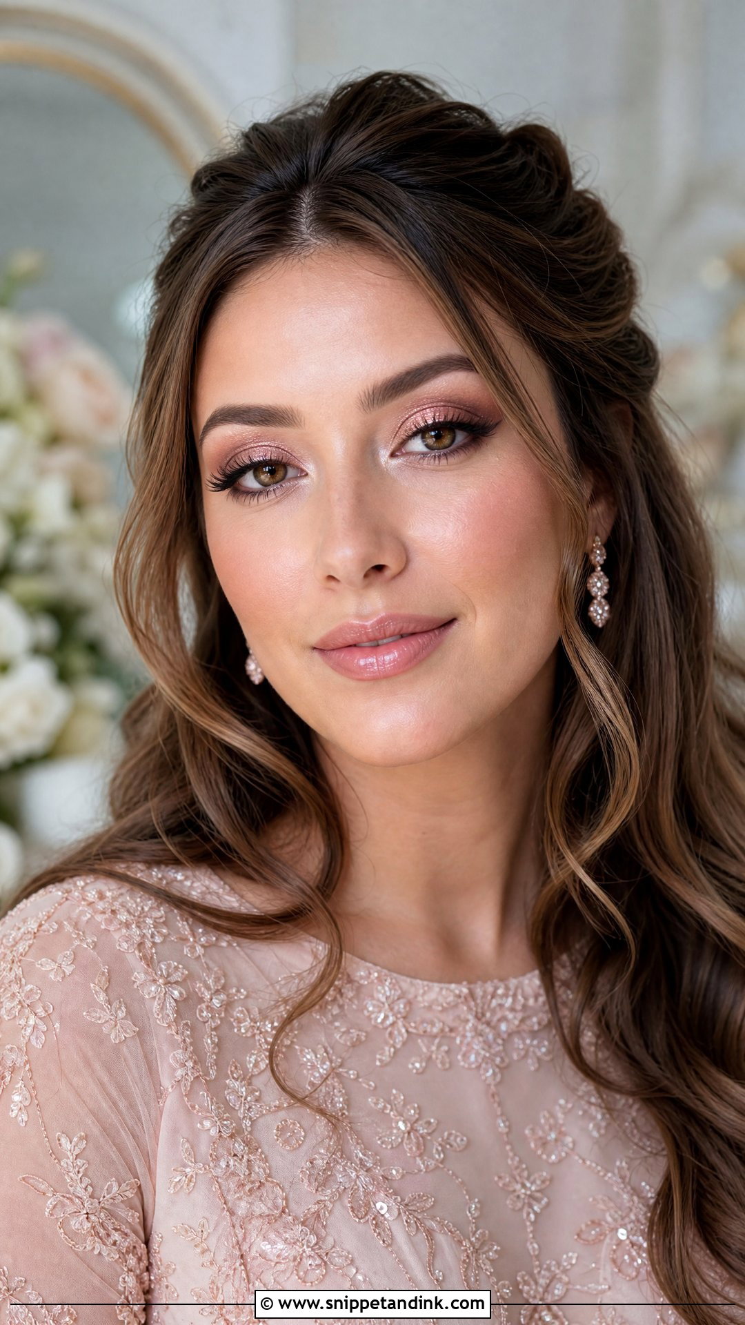 Rose Gold Glitter Bridal Makeup - Snippet and Ink - 20 Glitter Bridal Makeup Ideas