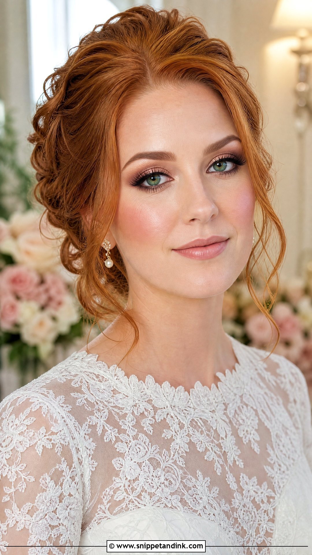 Rose Gold Green Eye Bridal Makeup - Snippet and Ink - 20 Green Eye Bridal Makeup Ideas