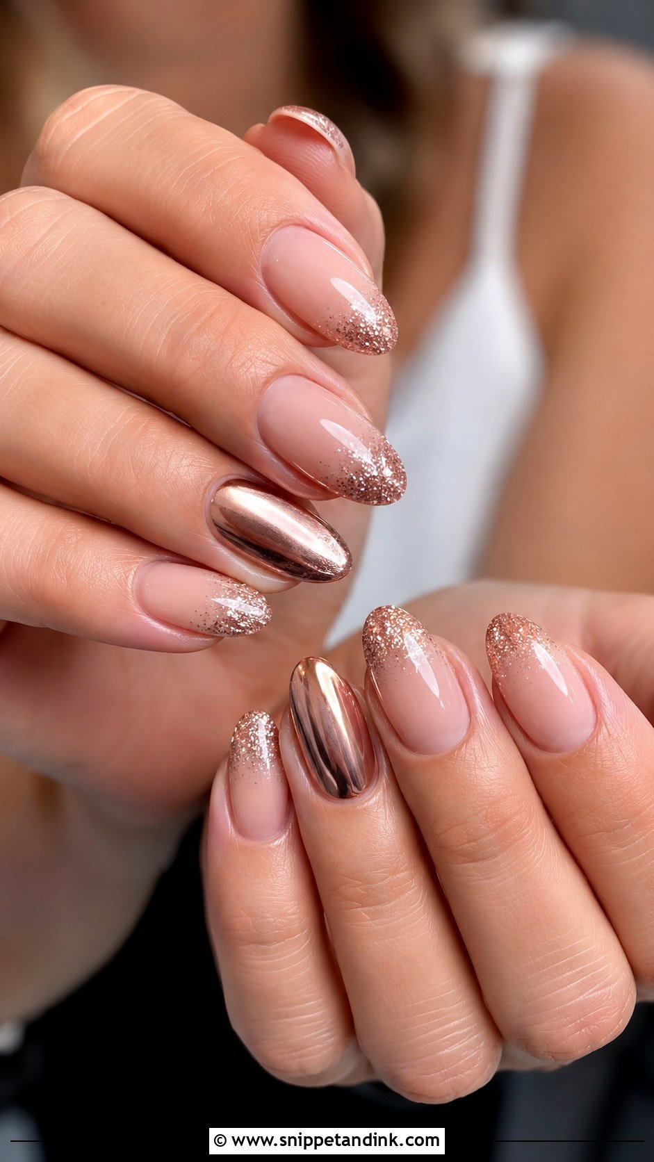 Rose Gold Hens Party Nails - Snippet and Ink - 20 Hens Party Nails