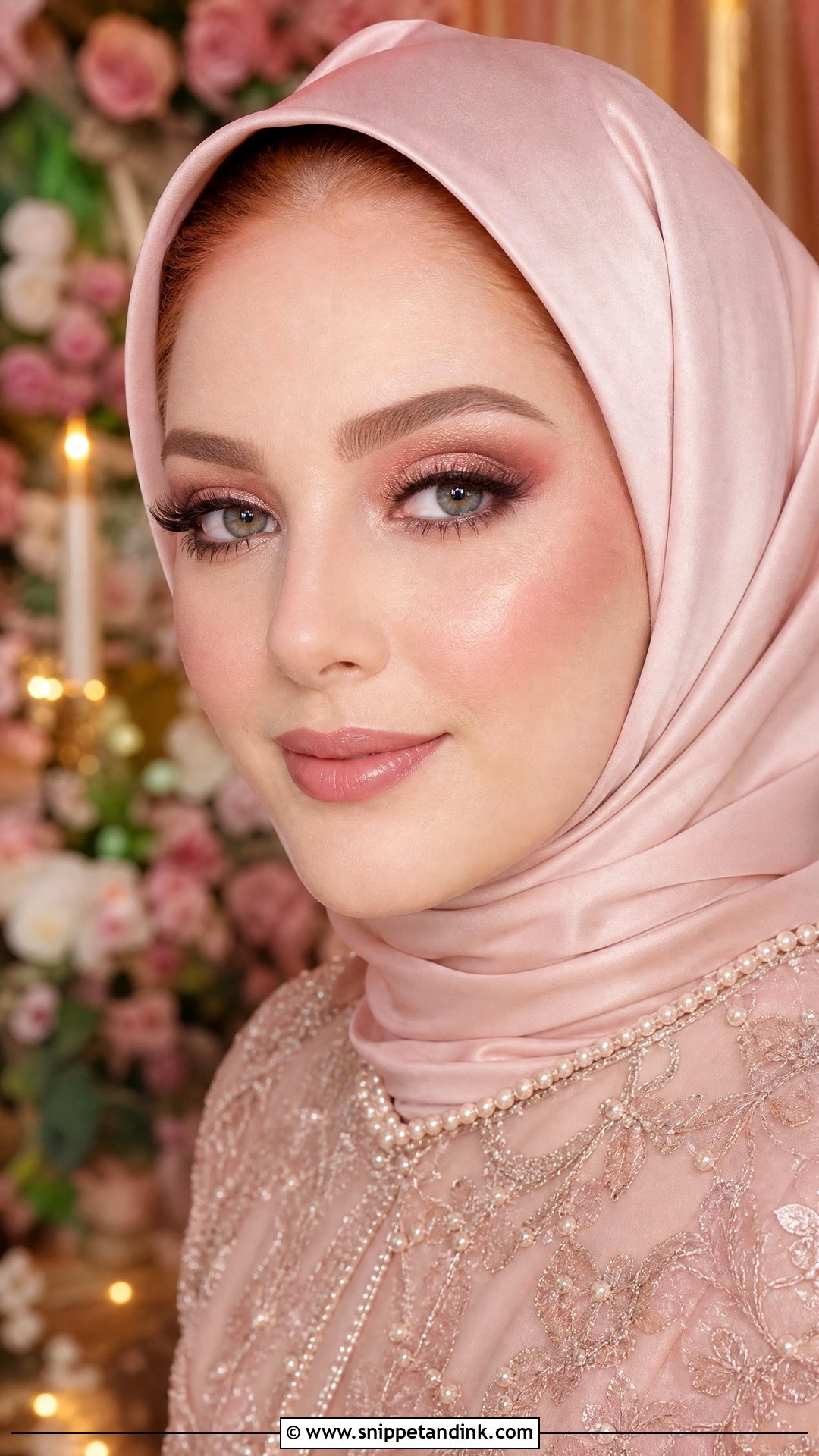 Rose Gold Hijabi Bridal Makeup - Snippet and Ink - 20 Hijabi Bridal Makeup Ideas