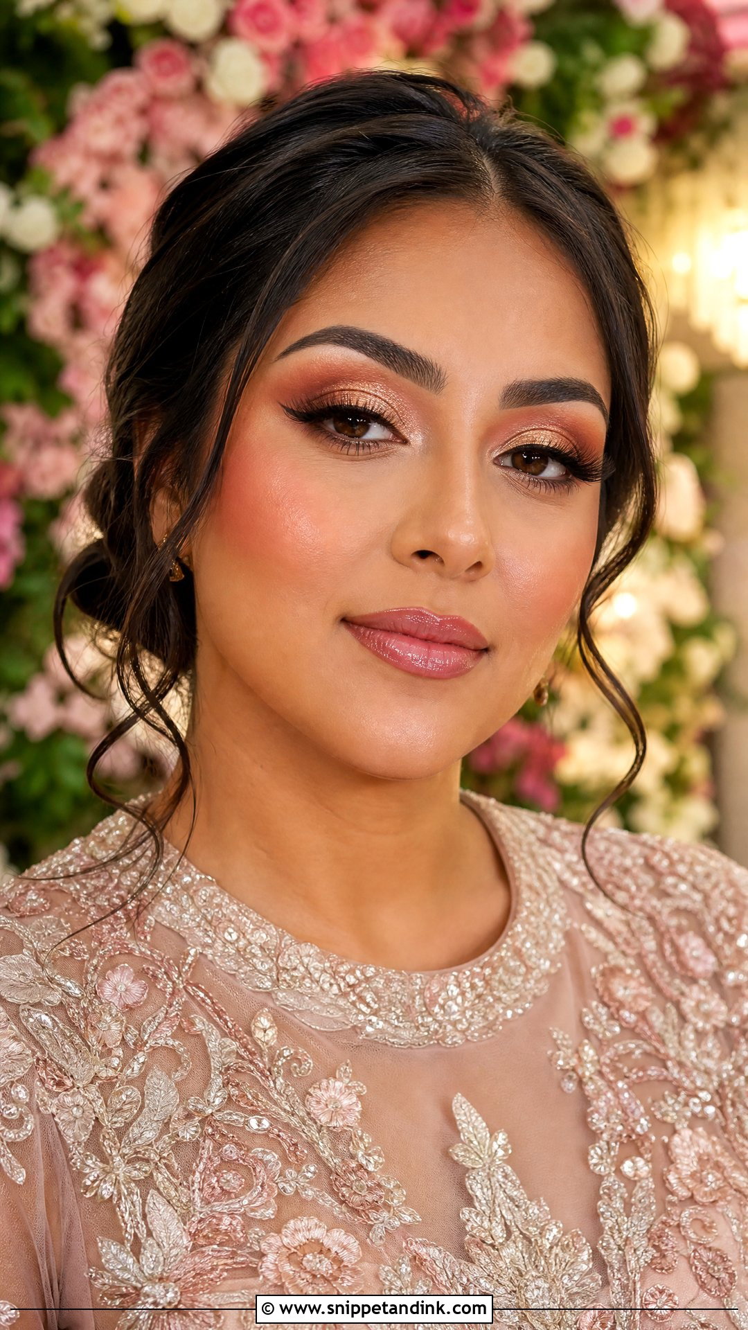 Rose Gold Hooded Eye Bridal Makeup - Snippet and Ink - 20 Hooded Eye Bridal Makeup Ideas