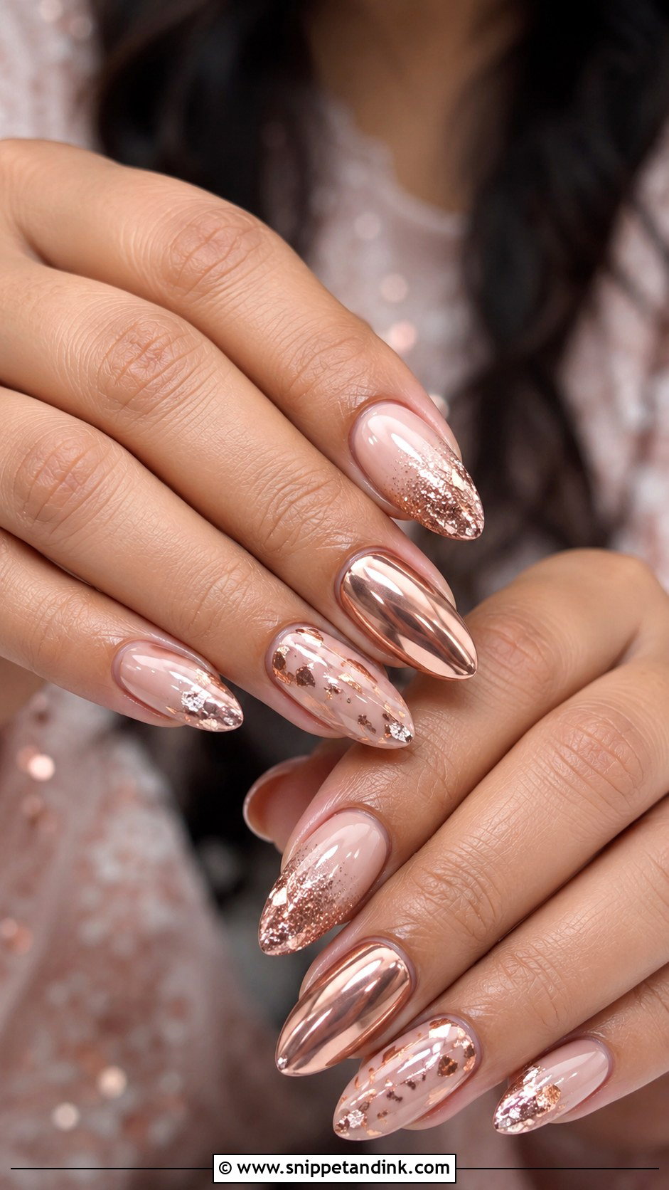 Rose Gold Indian Wedding Nails - Snippet and Ink - 20 Elegant Indian Bride Wedding Nails