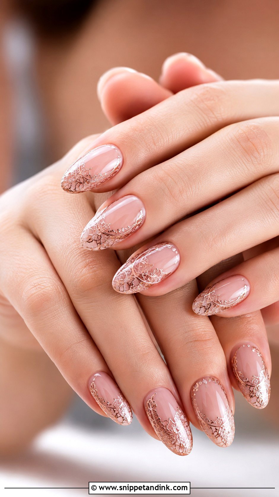 Rose Gold Lace Wedding Nails - Snippet and Ink - 20 Rose Gold Wedding Nails
