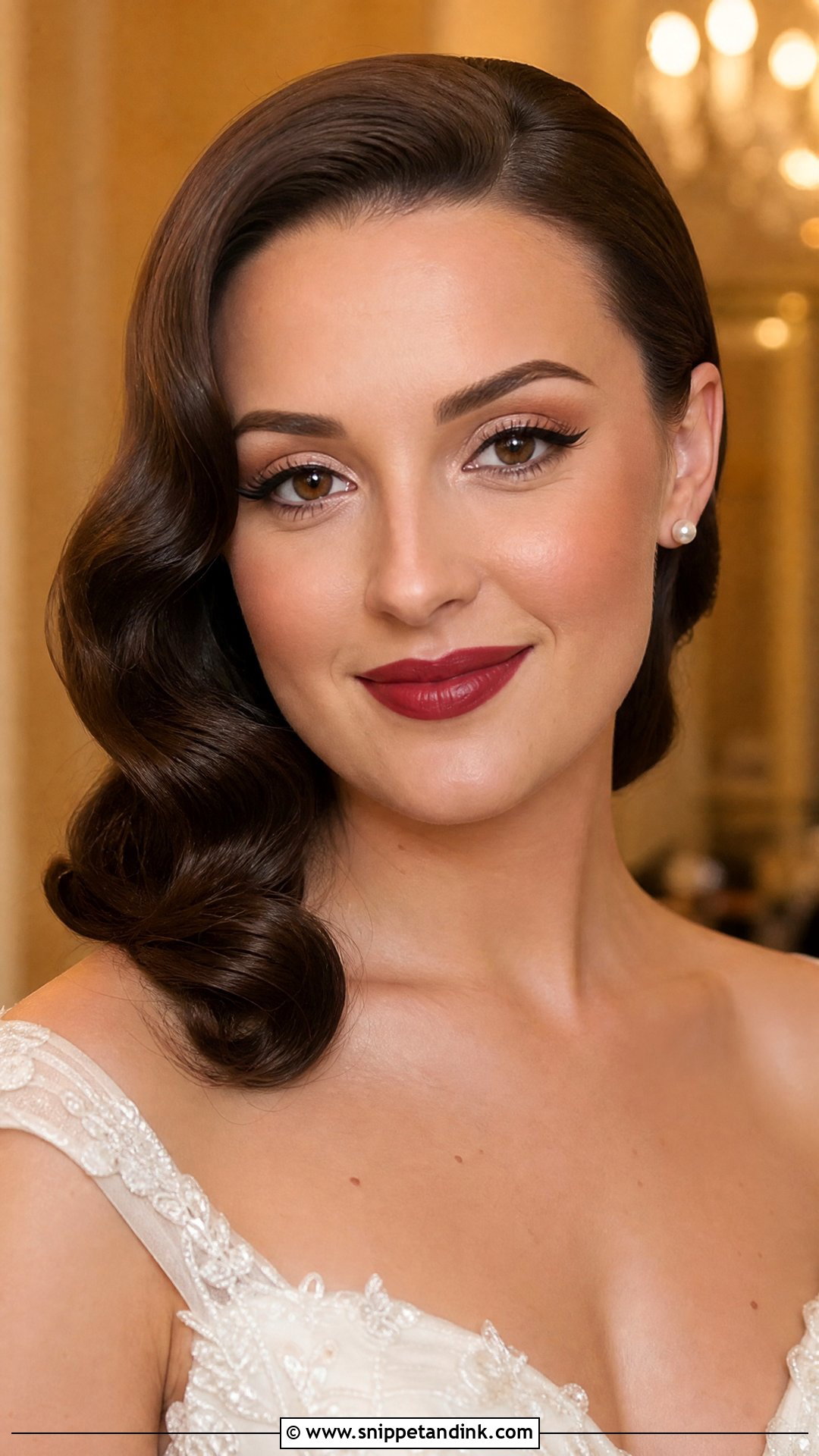Rose Gold Makeup With Red Lip - Snippet and Ink - 20 Rose Gold Wedding Makeup Ideas