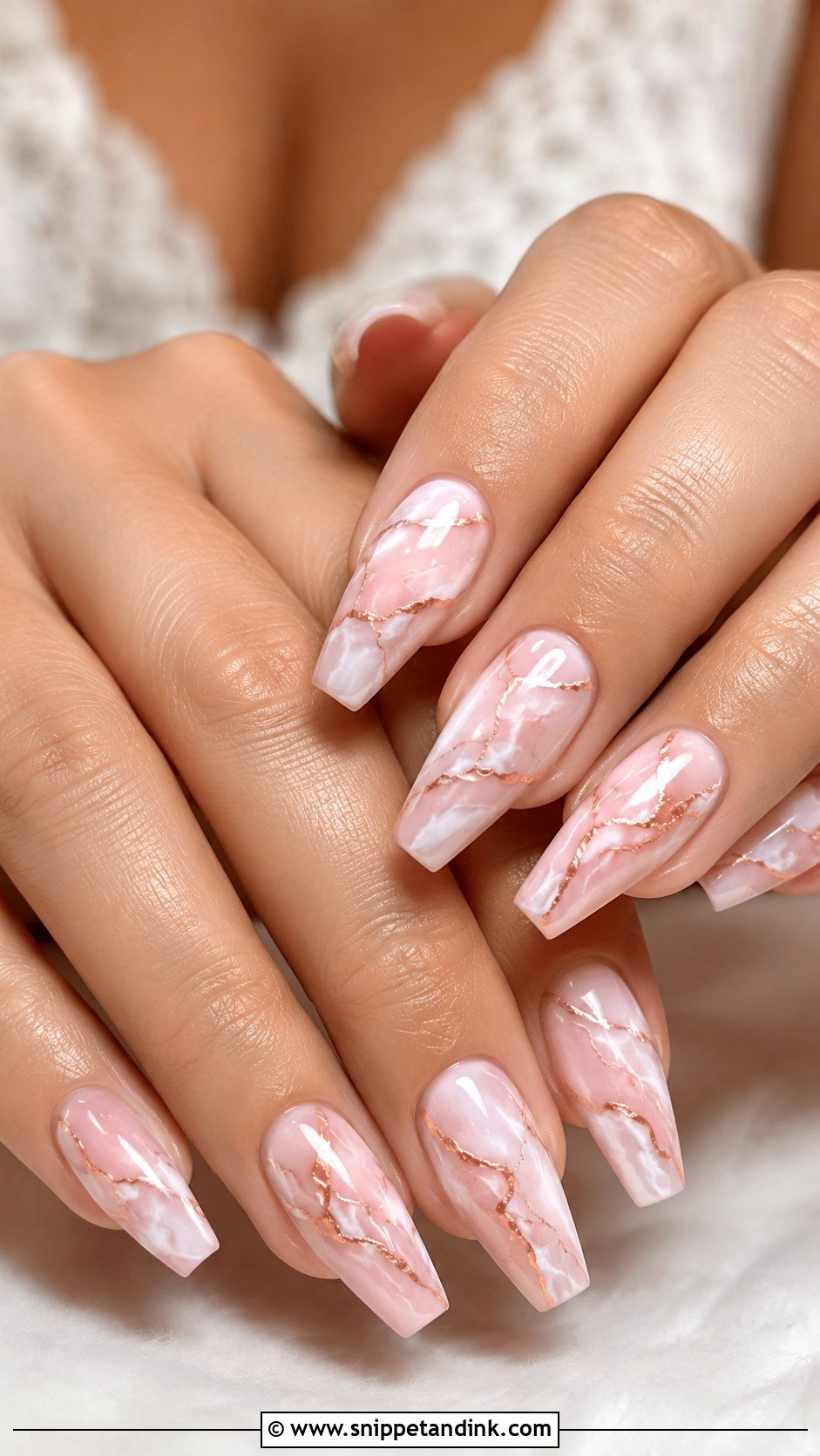 Rose Gold Marble Wedding Nails - Snippet and Ink - 20 Rose Gold Wedding Nails