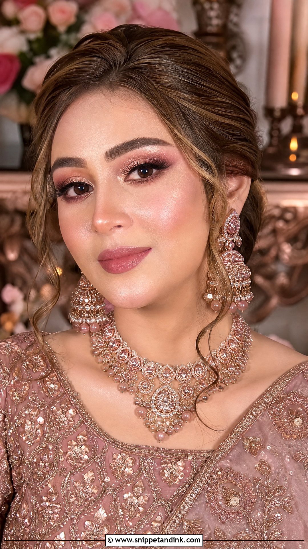 Rose Gold Mehndi Bridal Makeup - Snippet and Ink - 20 Mehndi Bridal Makeup Ideas