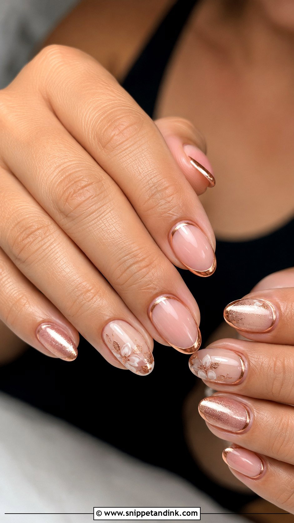 Rose Gold Mexican Wedding Nails - Snippet and Ink - 20 Mexican Wedding Nails