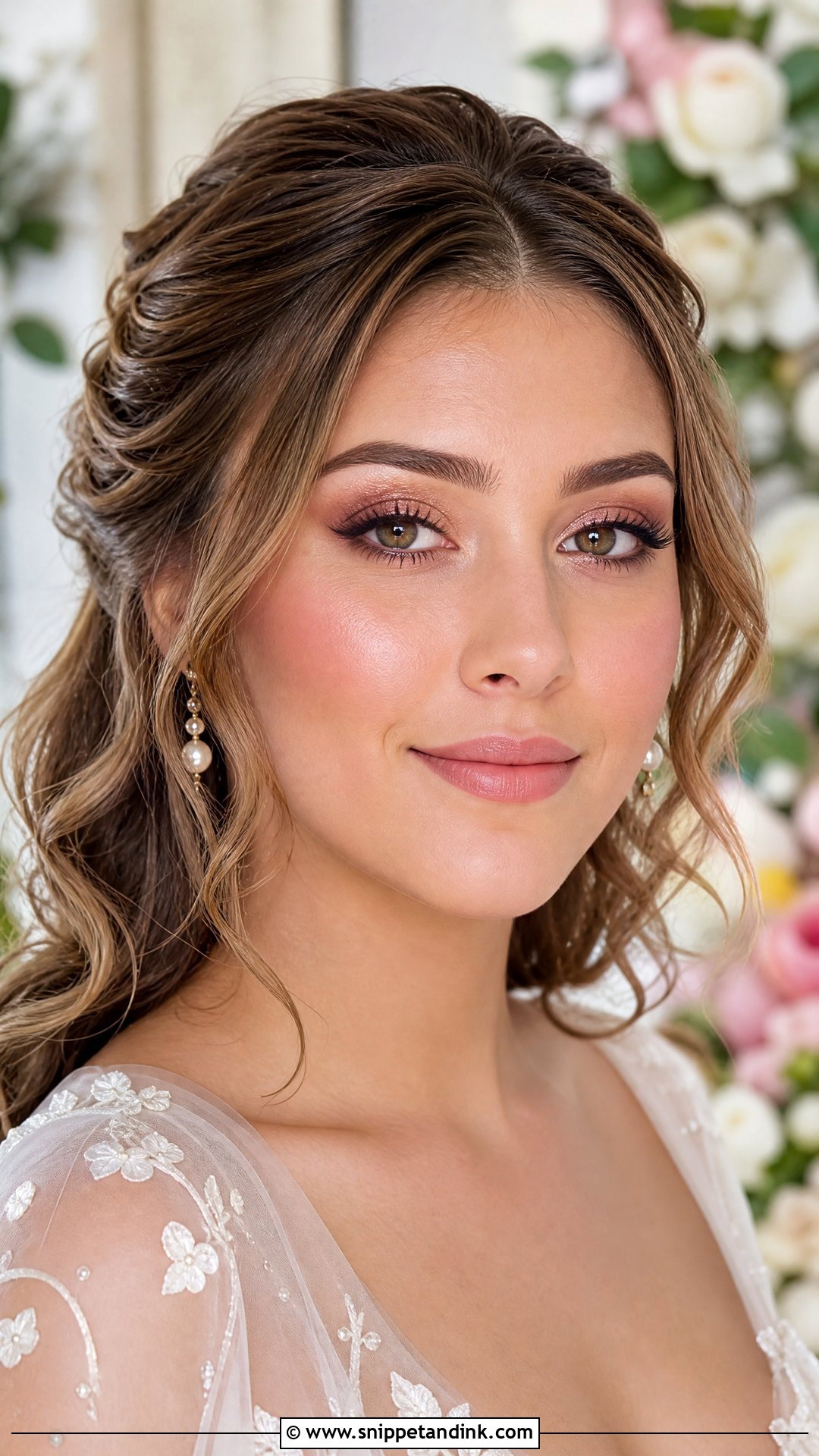 Rose Gold Smokey Eye Bride Makeup - Snippet and Ink - 20 Smokey Eye Bride Ideas