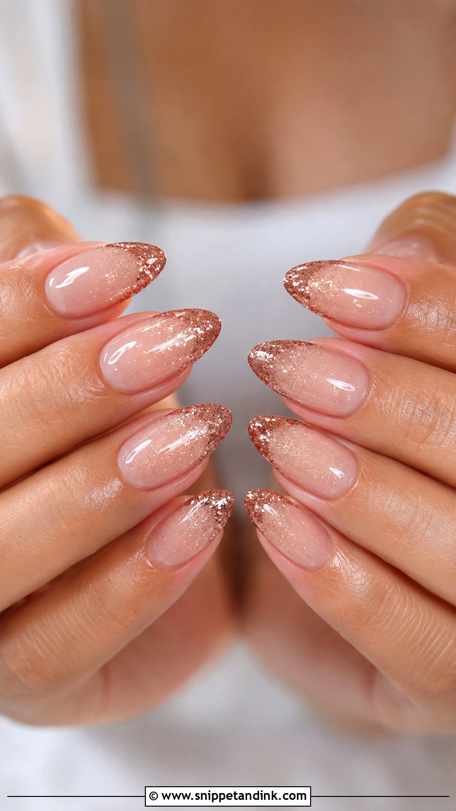 Rose Gold Sparkle Wedding Nails - Snippet and Ink - 20 Sparkle Wedding Nails