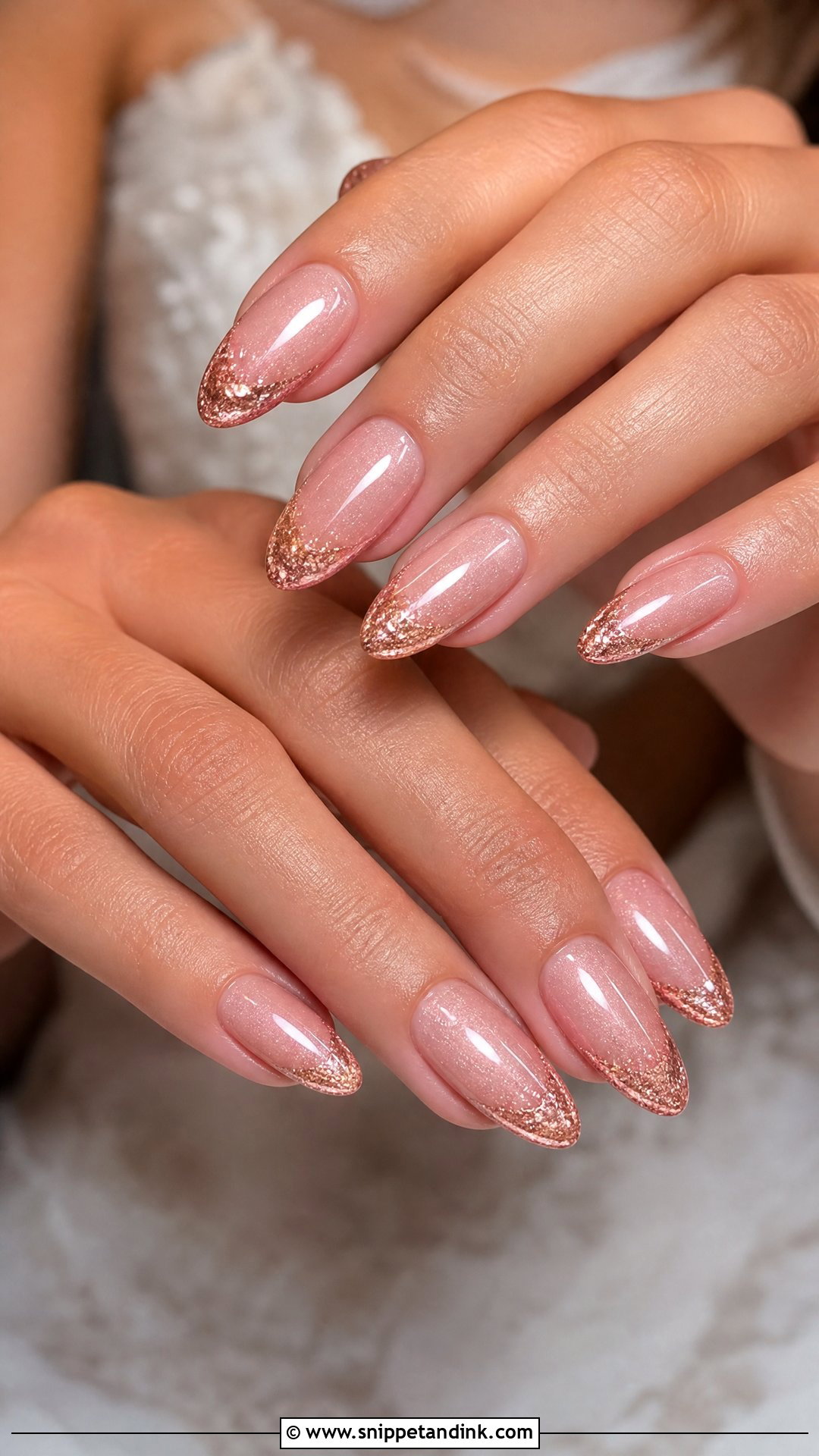 Rose Gold Wedding Acrylic Nails - Snippet and Ink - 25 Wedding Acrylic Nails