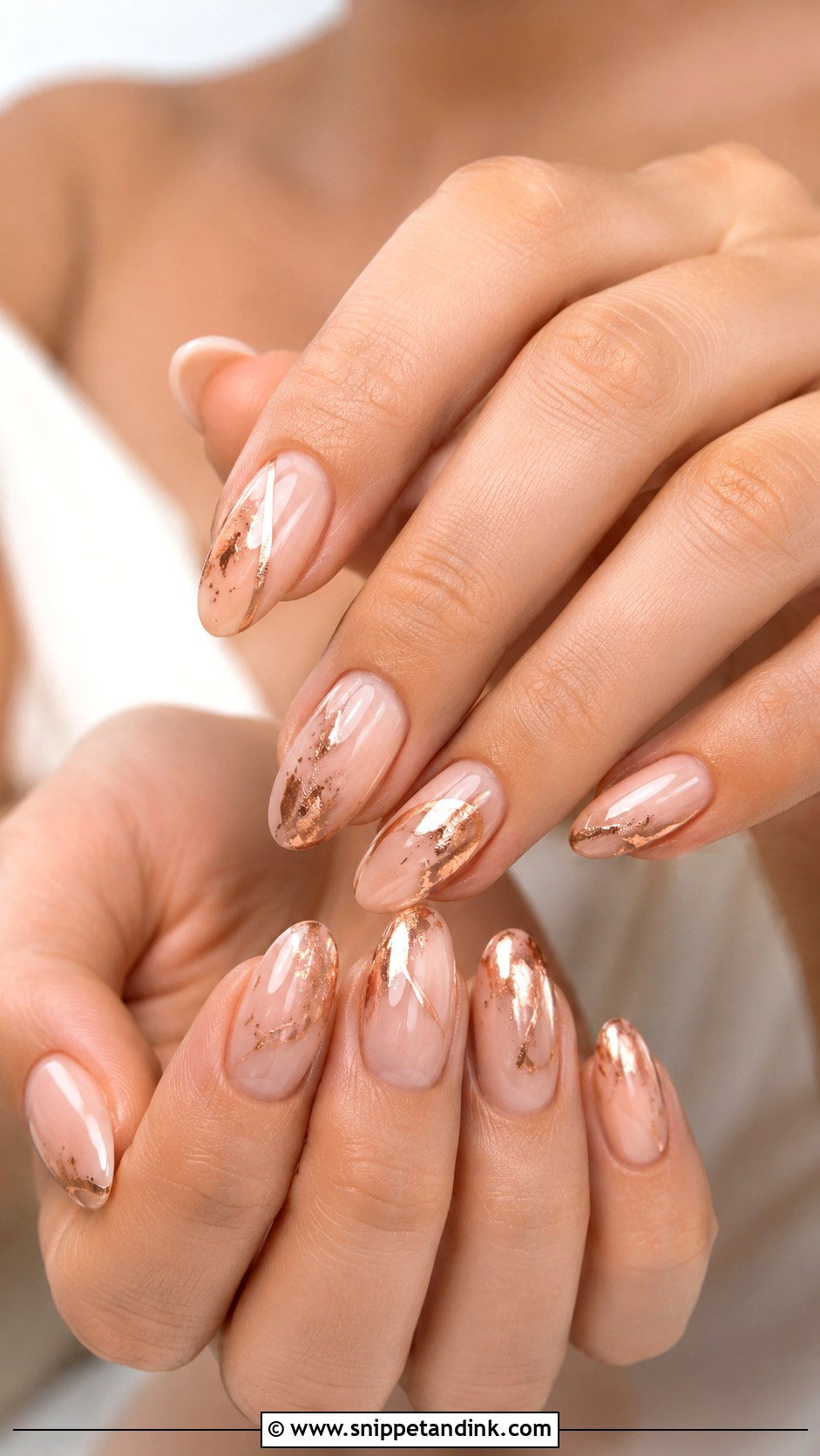 Rose Gold Wedding Almond Nails - Snippet and Ink - 20 Almond Nails Designs Wedding