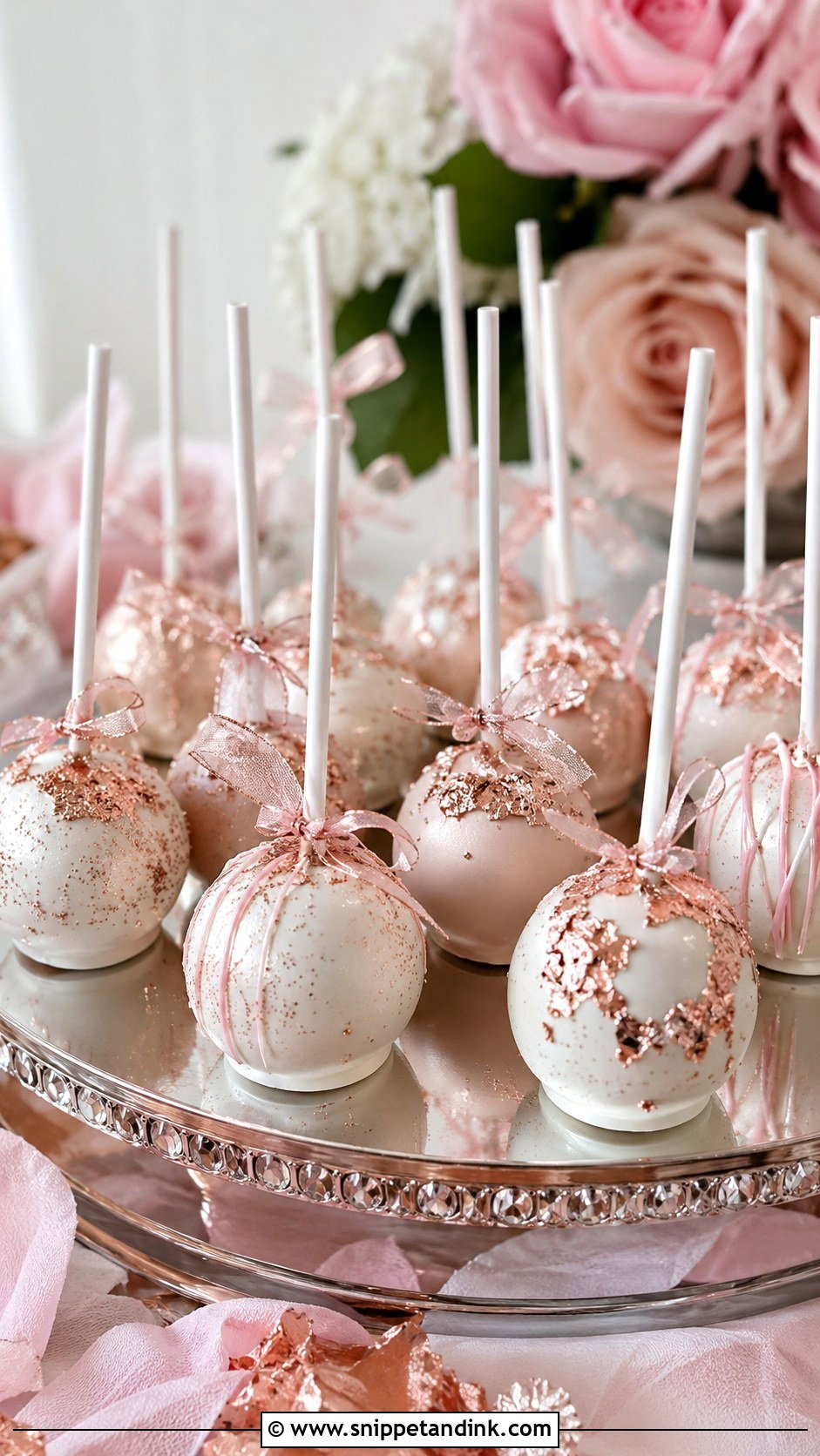 Rose Gold Wedding Cake Pops - Snippet and Ink - 30 Cake Pops Ideas for Wedding