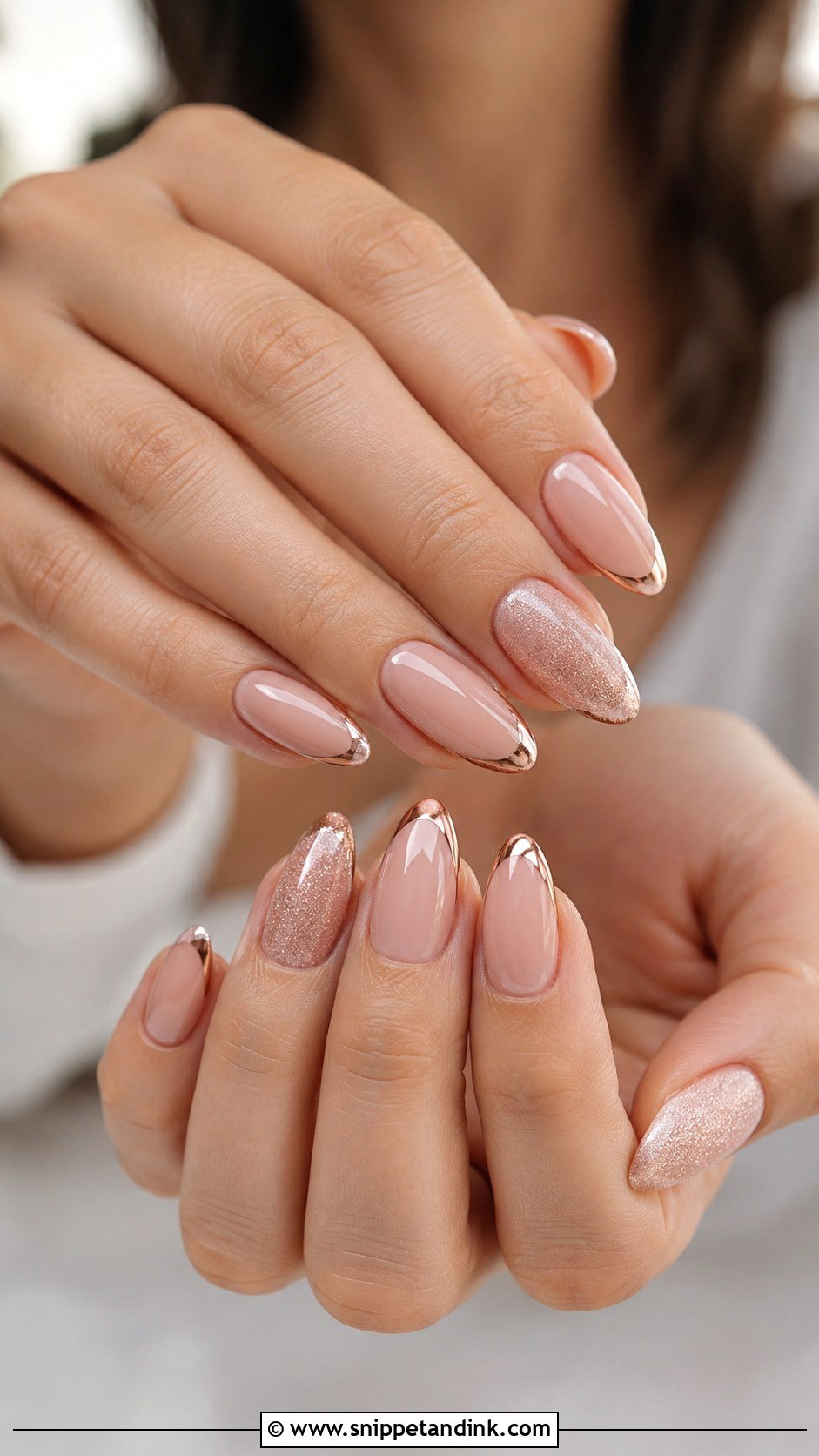 Rose Gold Wedding Dip Nails - Snippet and Ink - 20 Wedding Dip Nails