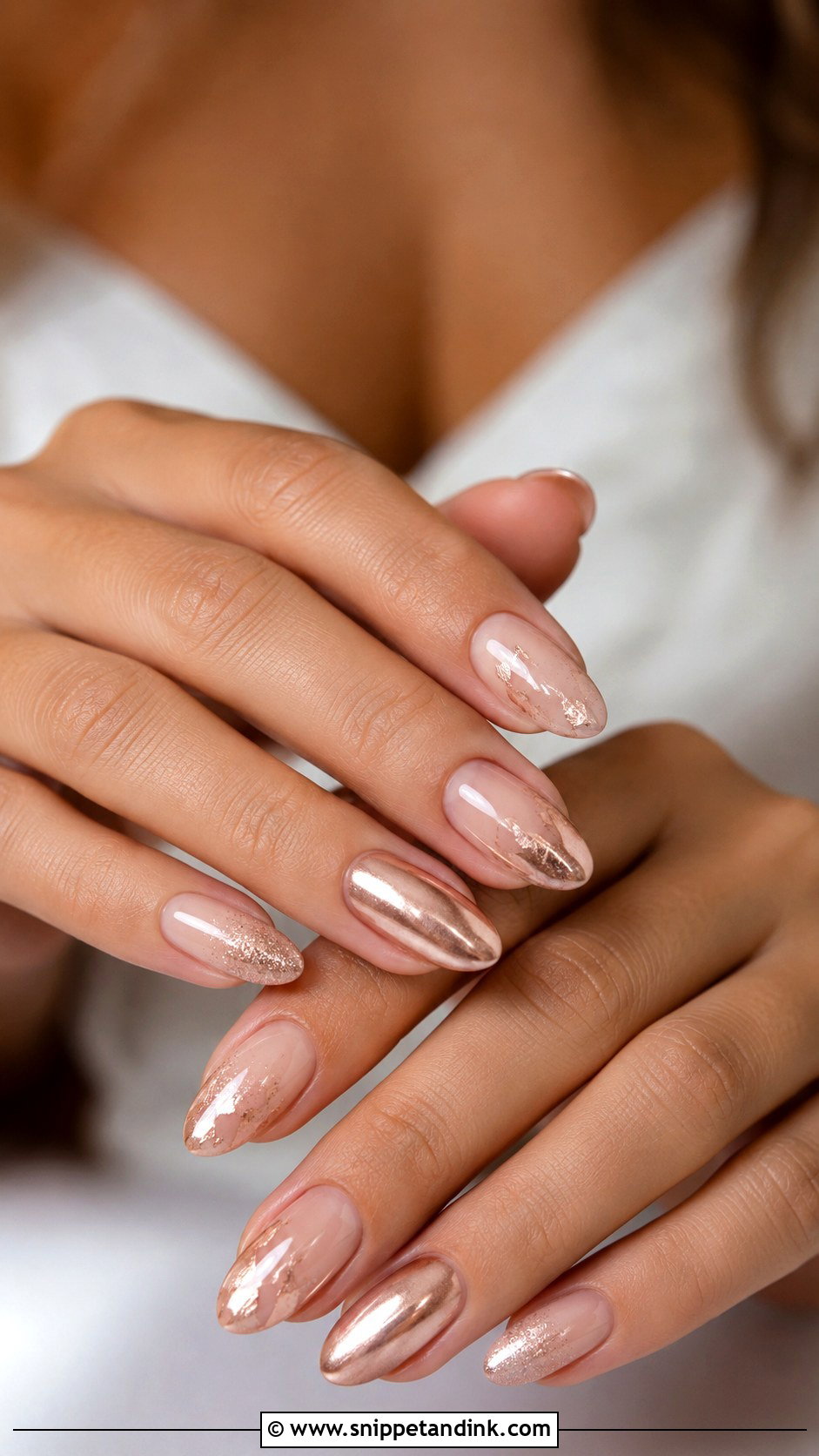 Rose Gold Wedding Guest Nails - Snippet and Ink - 20 Nail Designs for Wedding Guest