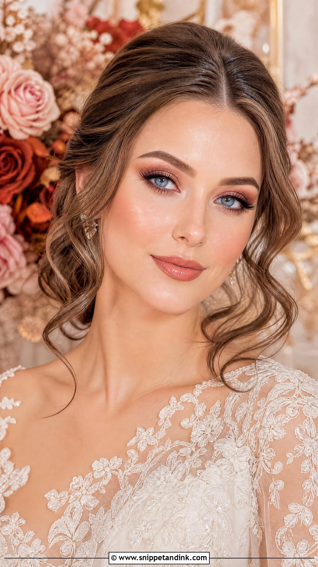 Rose Gold Wedding Makeup For Blue Eyes - Snippet and Ink - 20 Fall Wedding Makeup for Bride Blue Eyes