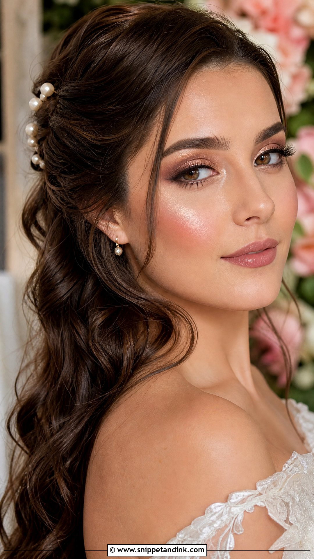 Rose Gold Wedding Makeup For Brown Hair - Snippet and Ink - 20 Wedding Makeup Brown Hair Ideas