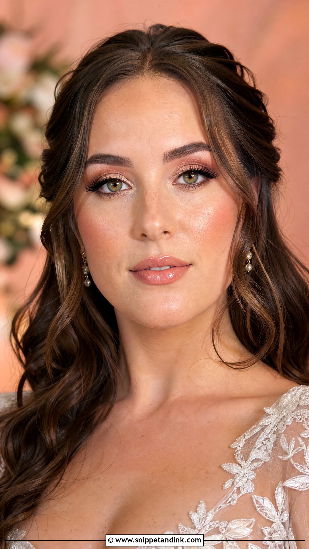 Rose Gold Wedding Makeup For Green Eyes - Snippet and Ink - 20 Green Eye Wedding Makeup Ideas