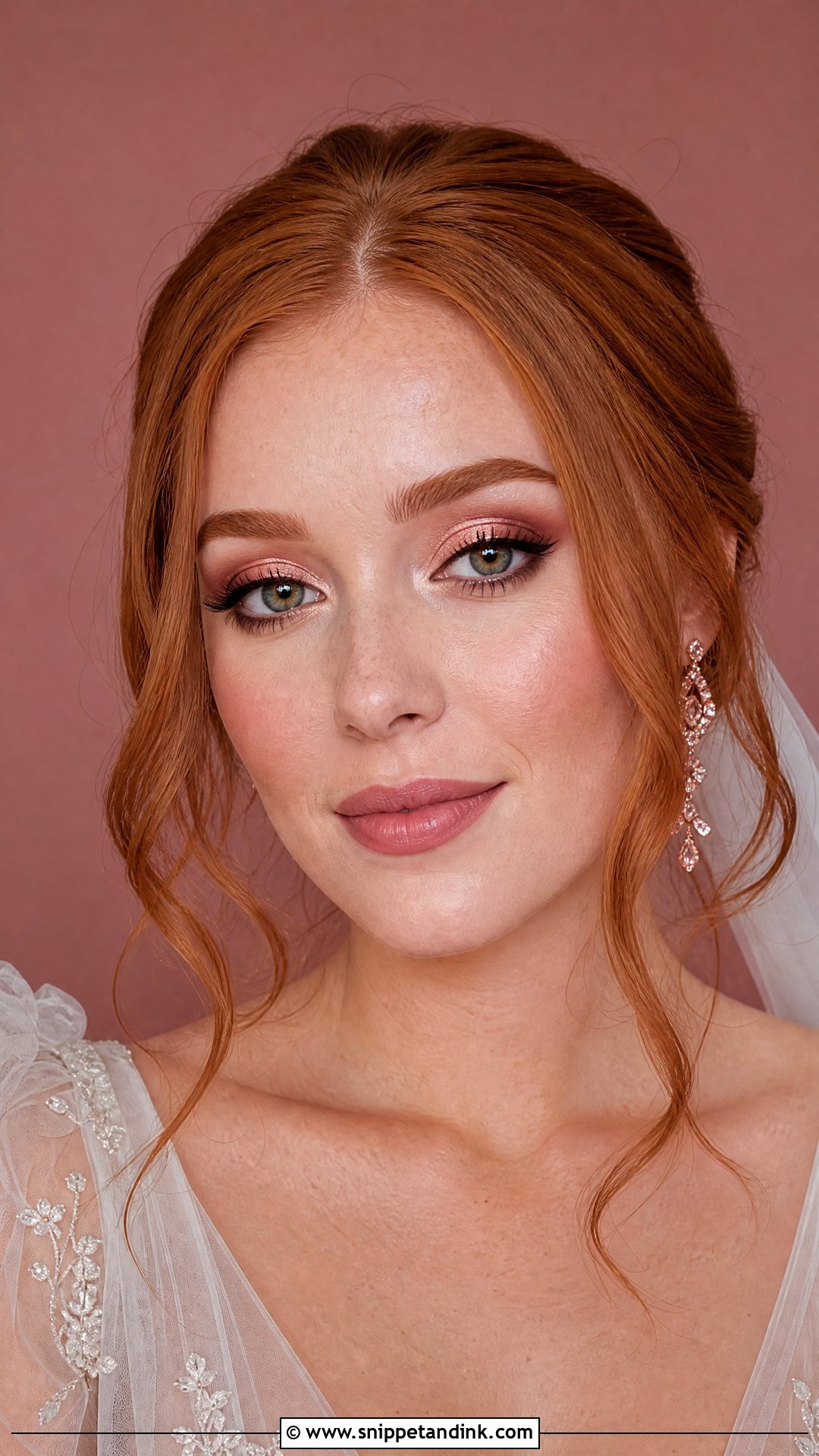 Rose Gold Wedding Makeup For Red Hair - Snippet and Ink - 20 Red Head Wedding Makeup Ideas