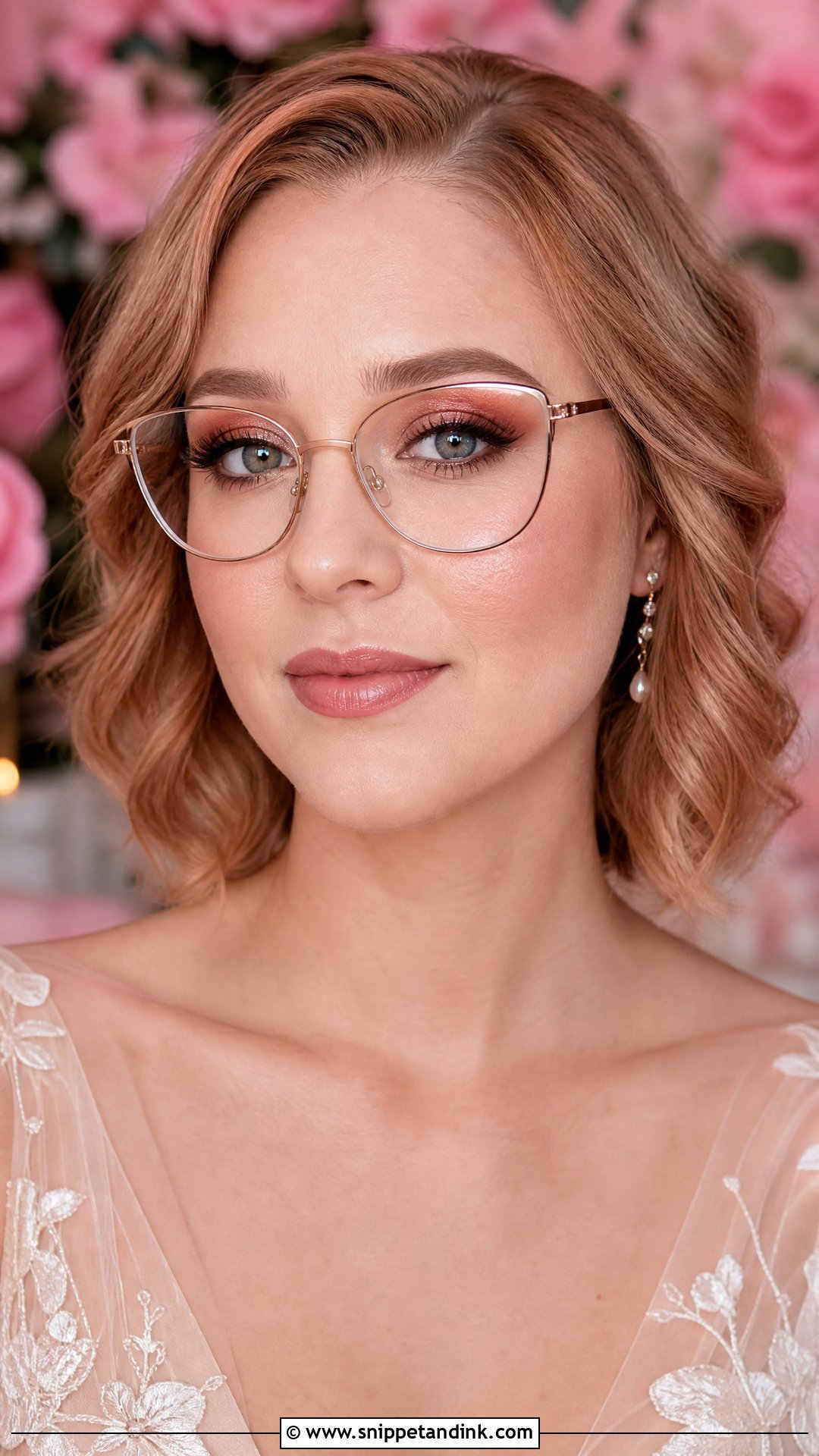 Rose Gold Wedding Makeup With Glasses - Snippet and Ink - 20 Wedding Makeup with Glasses