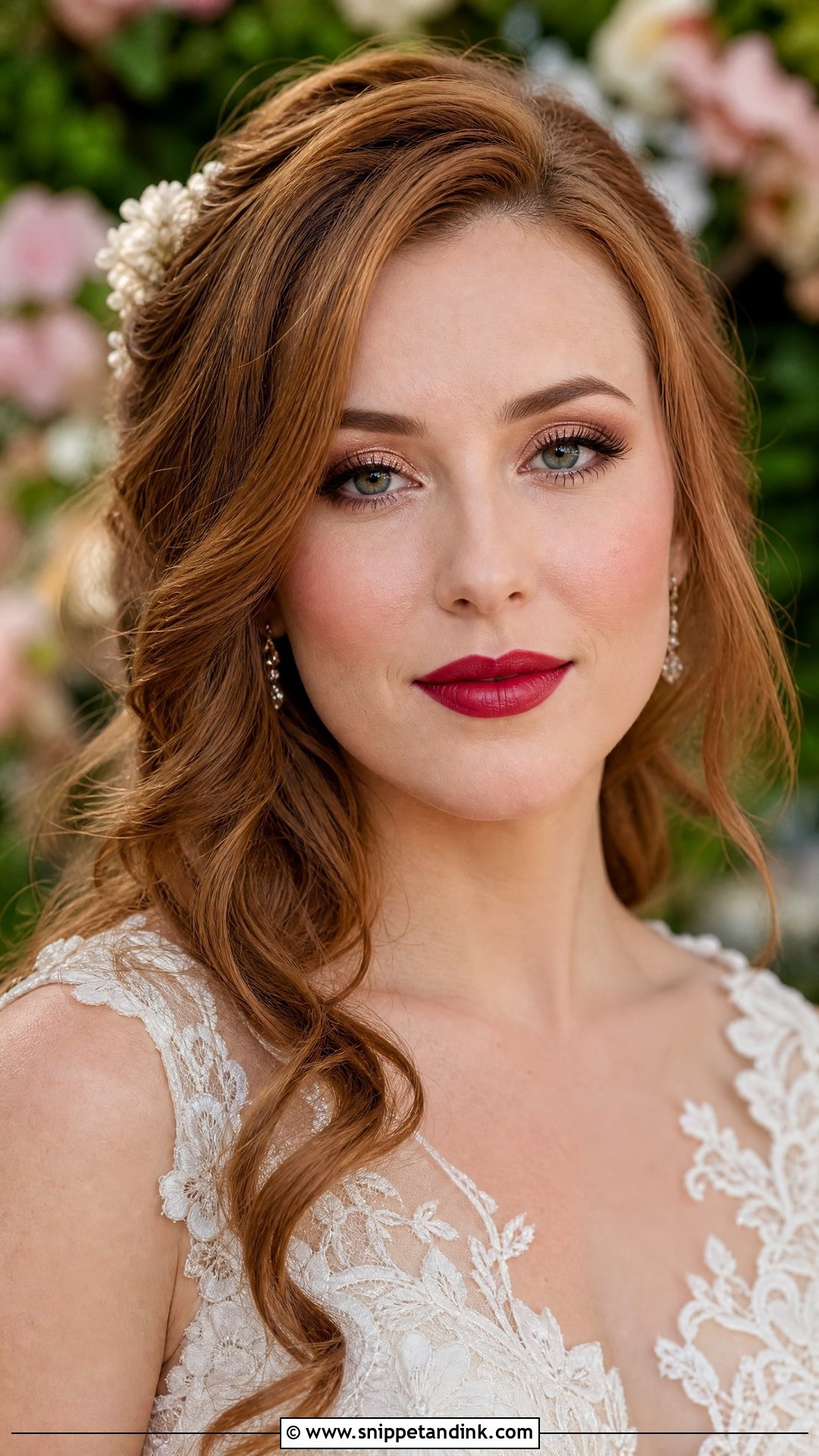 Rose Gold Wedding Makeup With Red Lipstick - Snippet and Ink - 20 Wedding Makeup Red Lipstick Ideas
