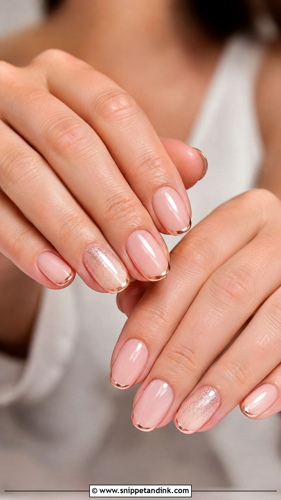 Rose Gold Wedding Nails - Snippet and Ink - 20 Simple Nail Art for Wedding Ideas