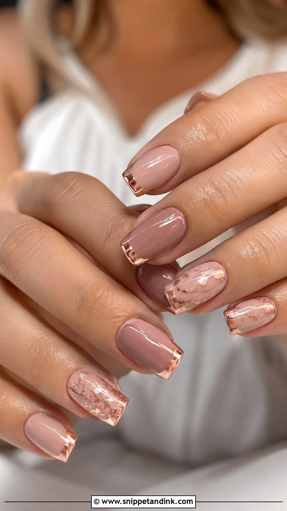 Rose Gold Wedding Nails - Snippet and Ink - 20 Wedding Nails with Gold
