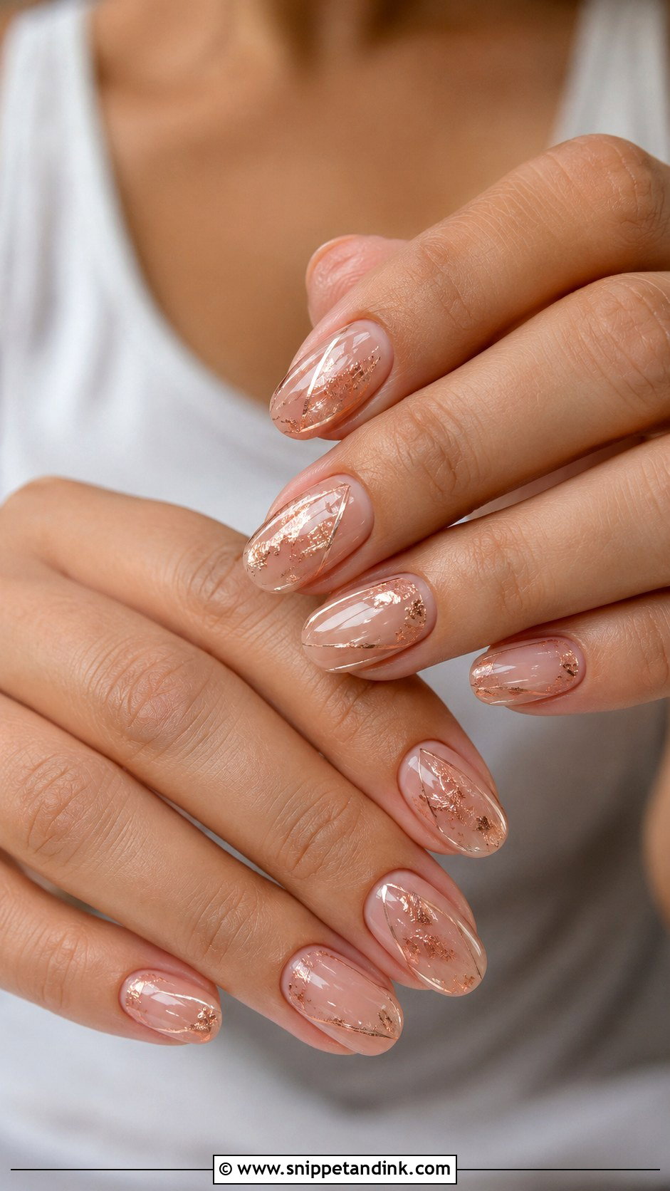 Rose Gold Wedding Nails - Snippet and Ink - 30 Elegant Nail Art Wedding Ideas