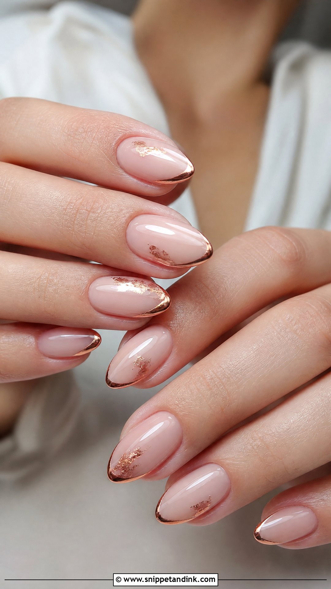 Rose Gold Wedding Nails - Snippet and Ink - 35 Nail Art Wedding Ideas
