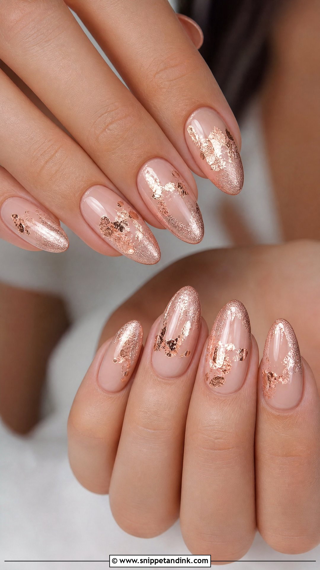 Rose Gold Wedding Nails - Snippet and Ink - 35 Wedding Day Nails