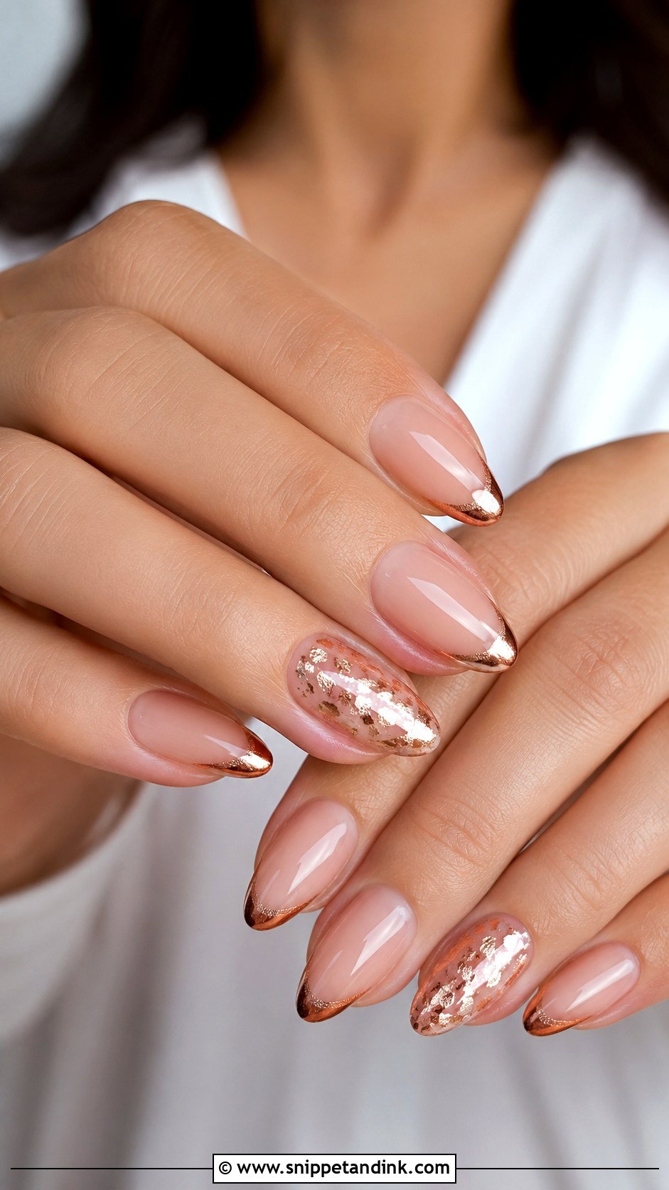 Rose Gold Wedding Nails - Snippet and Ink - 35 Wedding Nail Ideas
