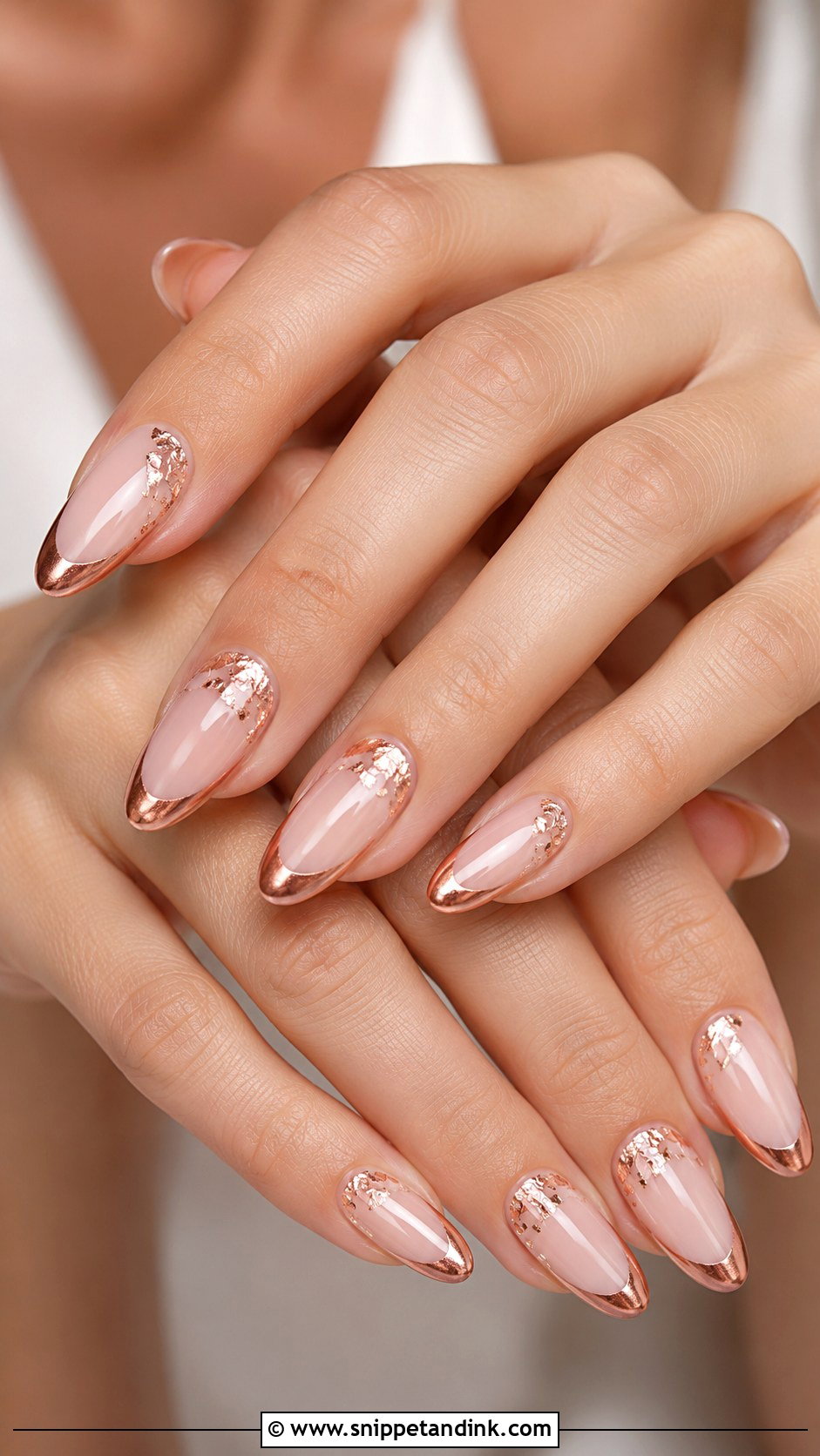 Rose Gold Wedding Nails - Snippet and Ink - 20 Golden Wedding Nails