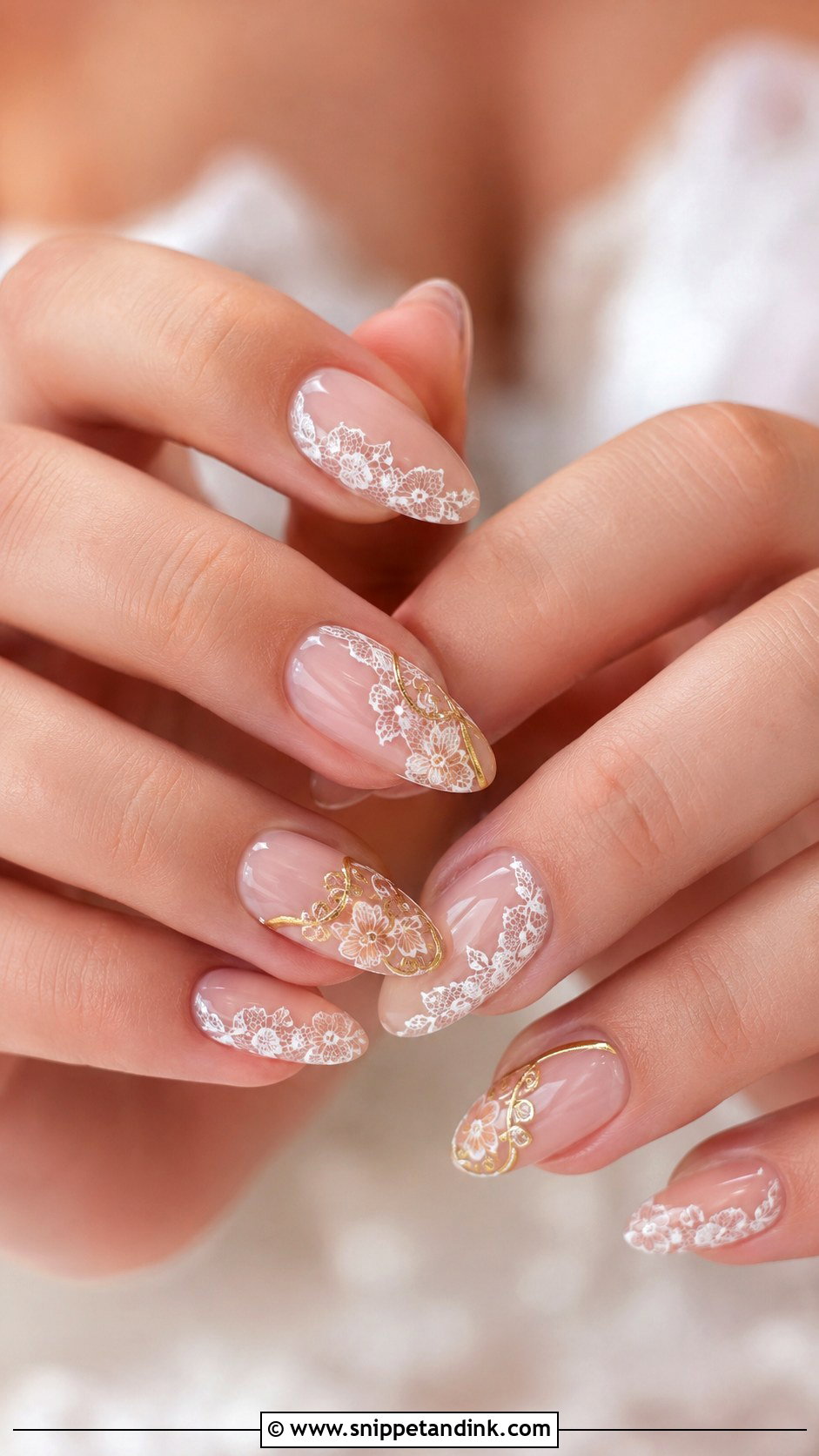Rose Gold Wedding Nails With Gold Accent - Snippet and Ink - 20 Wedding Nails Gold Accent