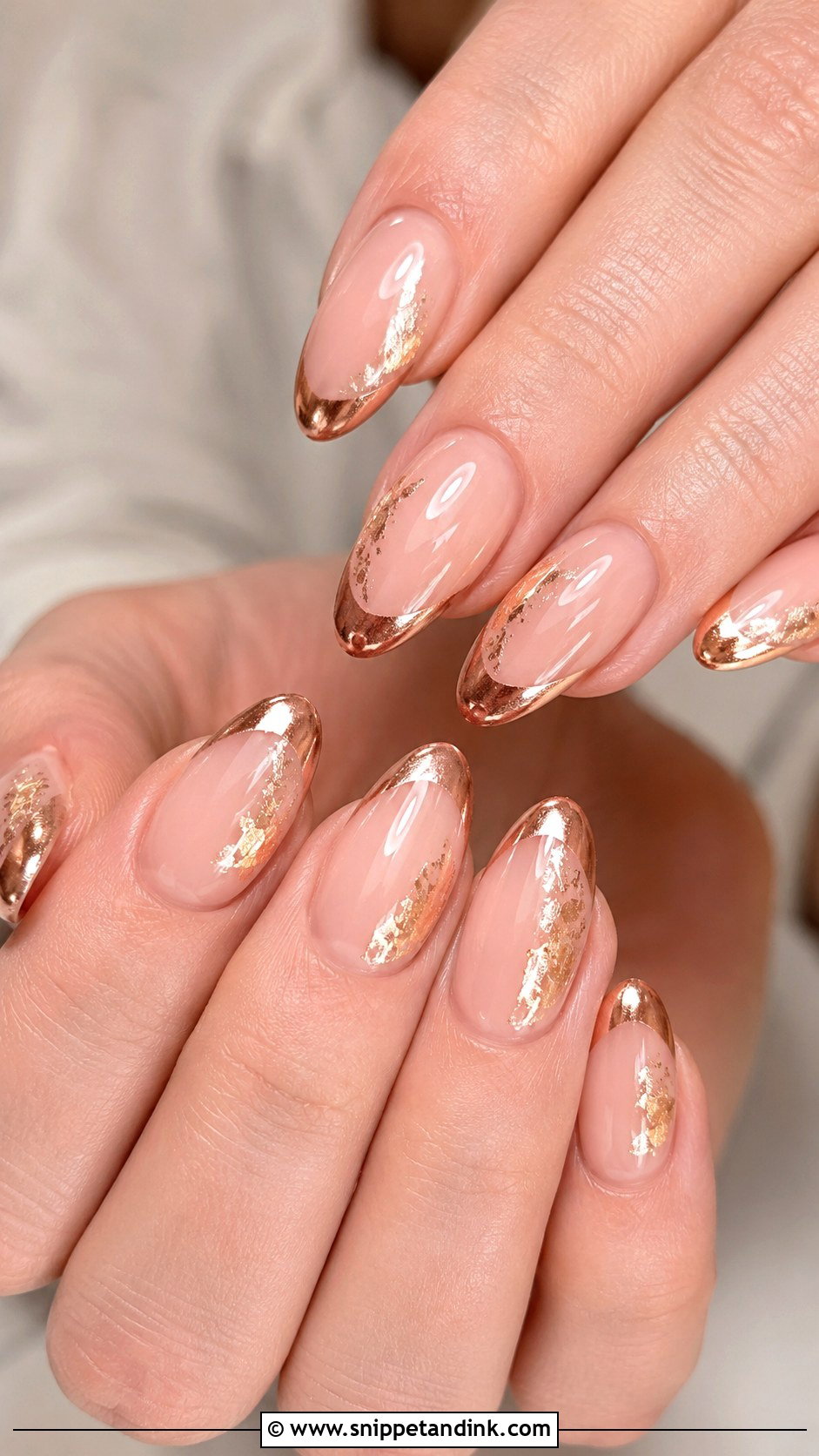 Rose Gold Wedding Nails - Snippet and Ink - 20 Aesthetic Wedding Nails