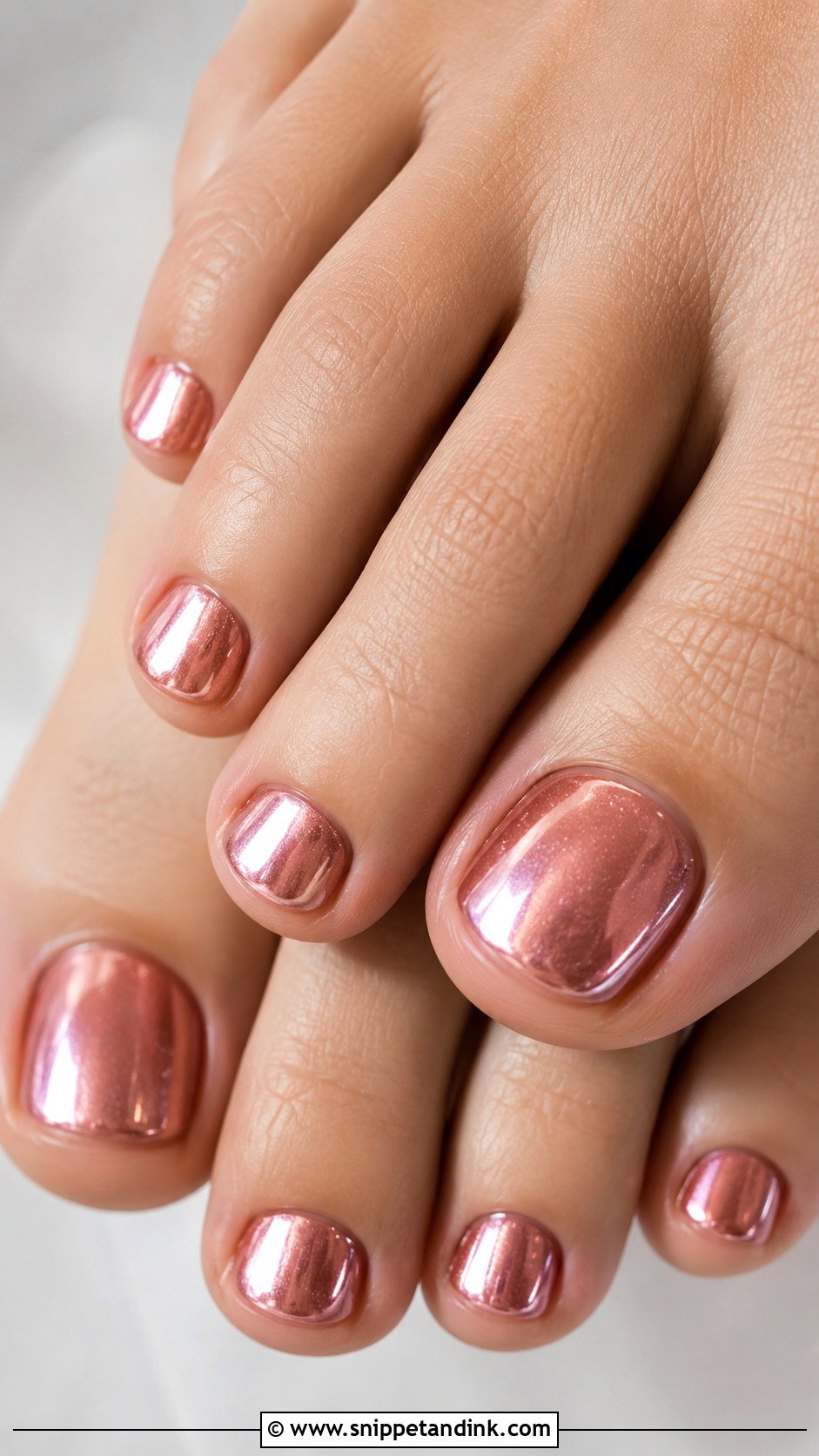 Rose Gold Wedding Pedicure - Snippet and Ink - 20 Wedding Pedicure for Bride Ideas