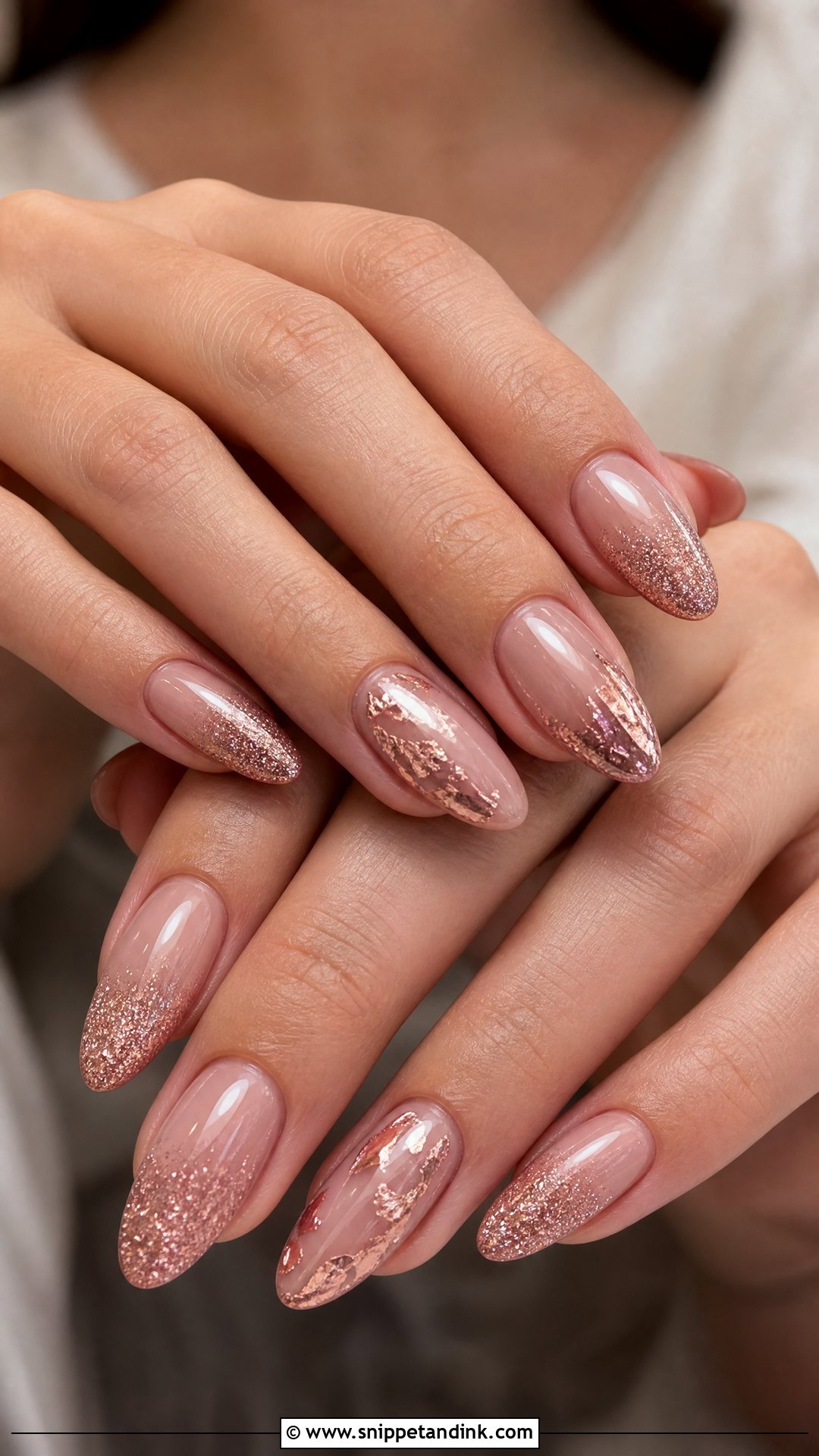 Rose Gold Winter Wedding Nails - Snippet and Ink - 25 Winter Wedding Nails